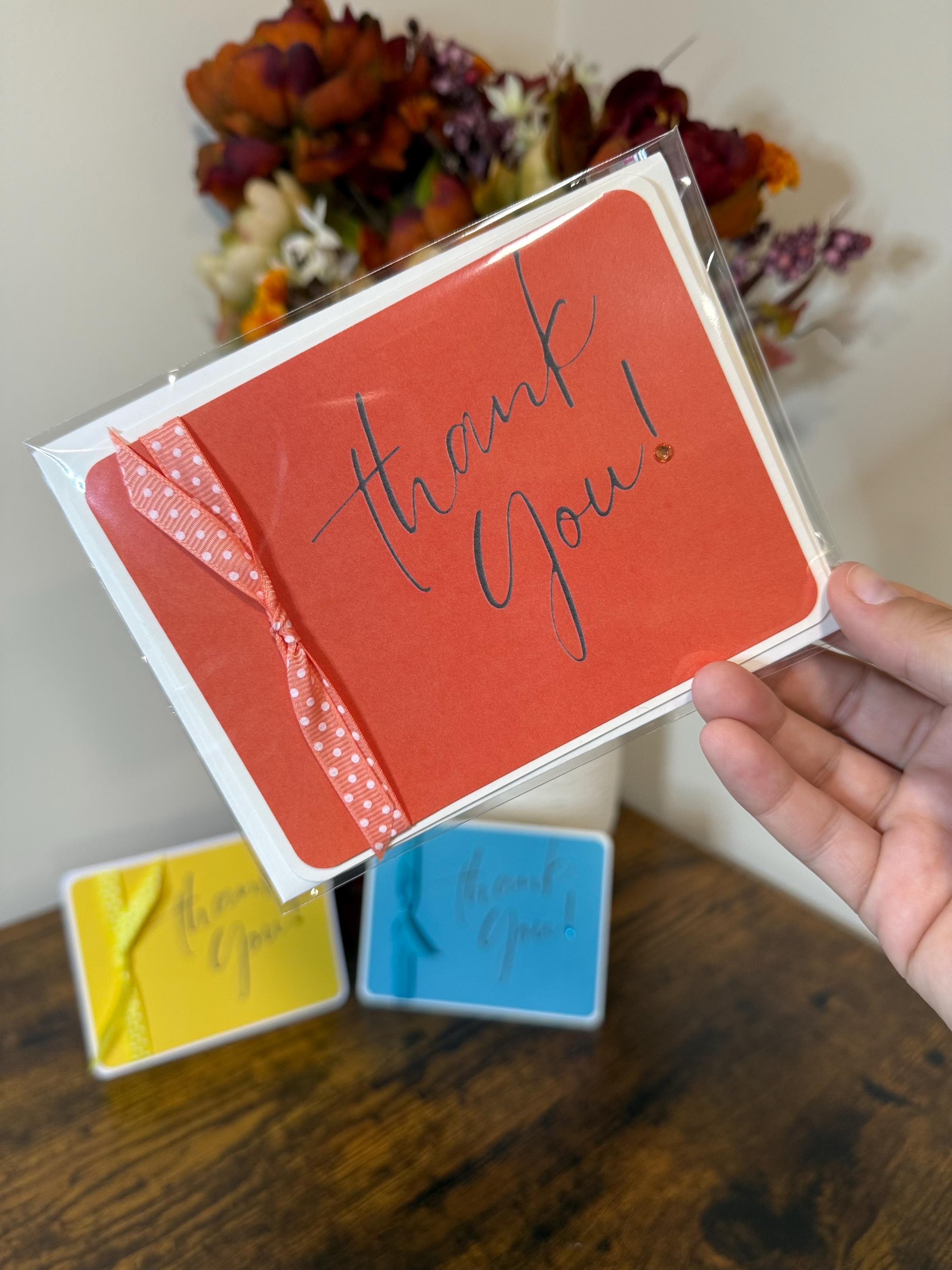 Handmade Thank You Cards | Primary Color Set of 3