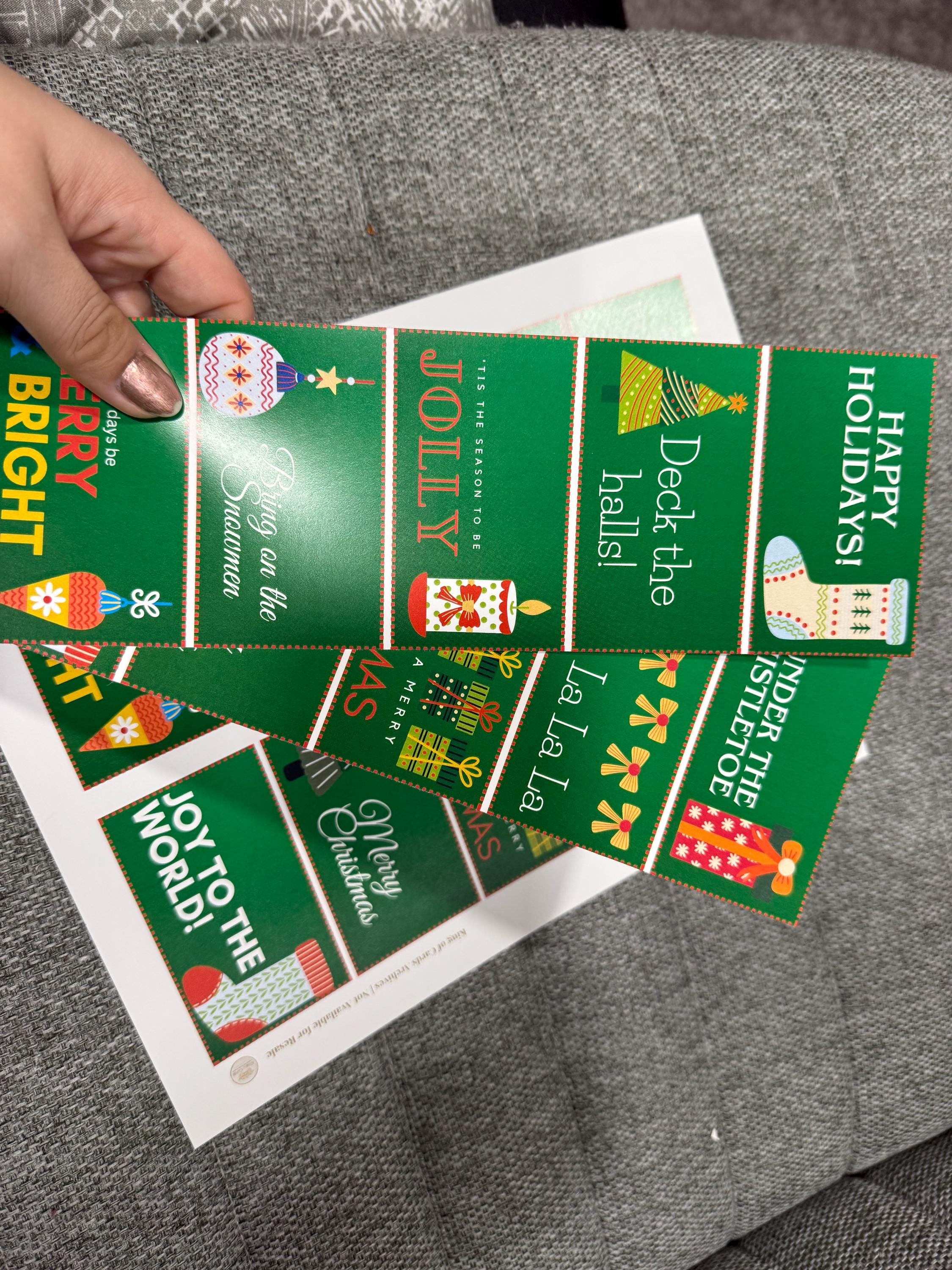 Green Printable Christmas Gift Tags | Digital Download PDF