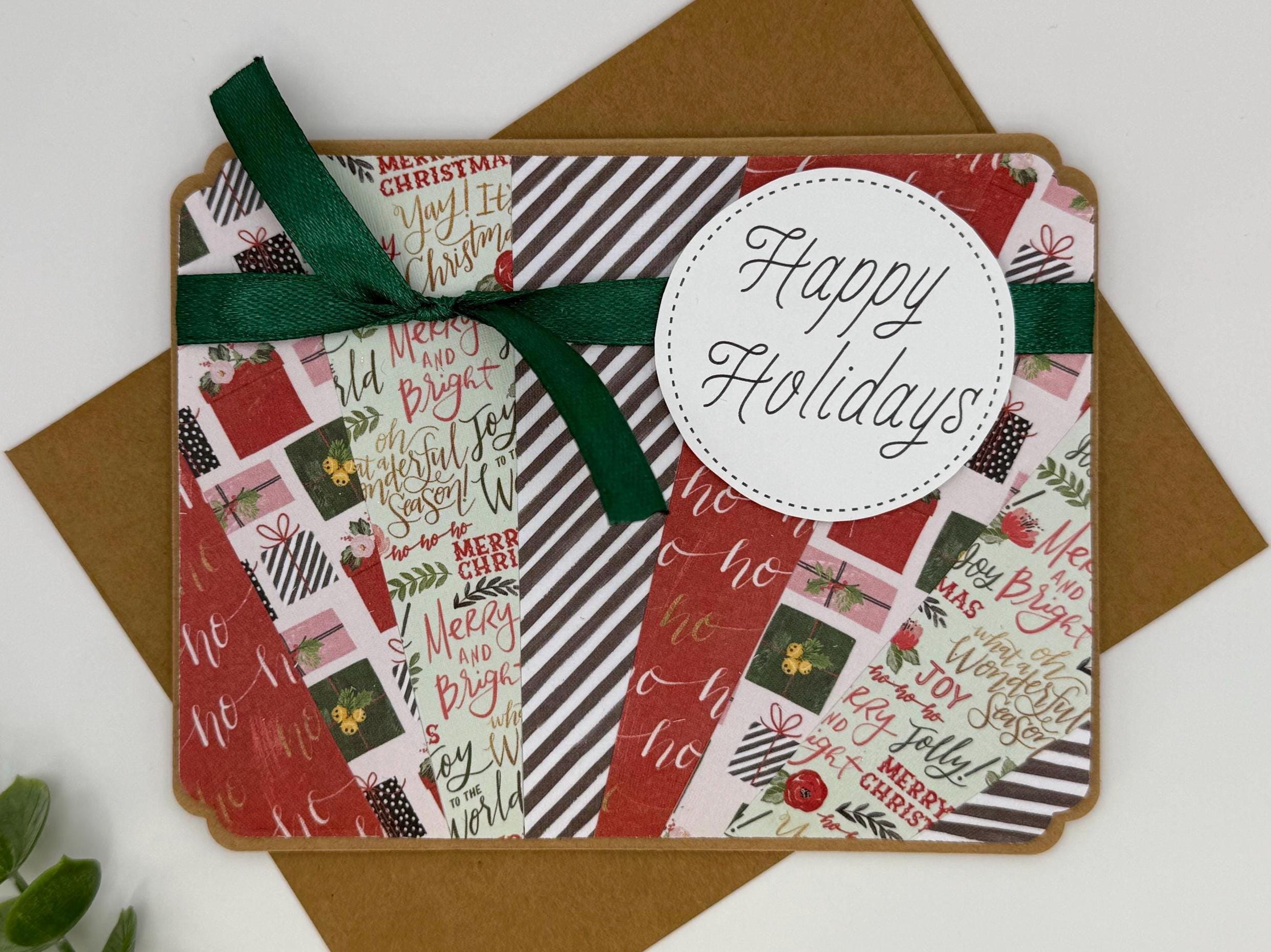 Happy Holidays Card | Handmade Patchwork Christmas Card