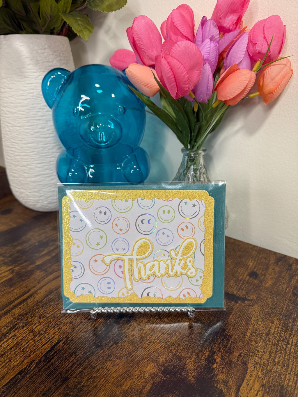Handmade Glitter Thank You Card | For her