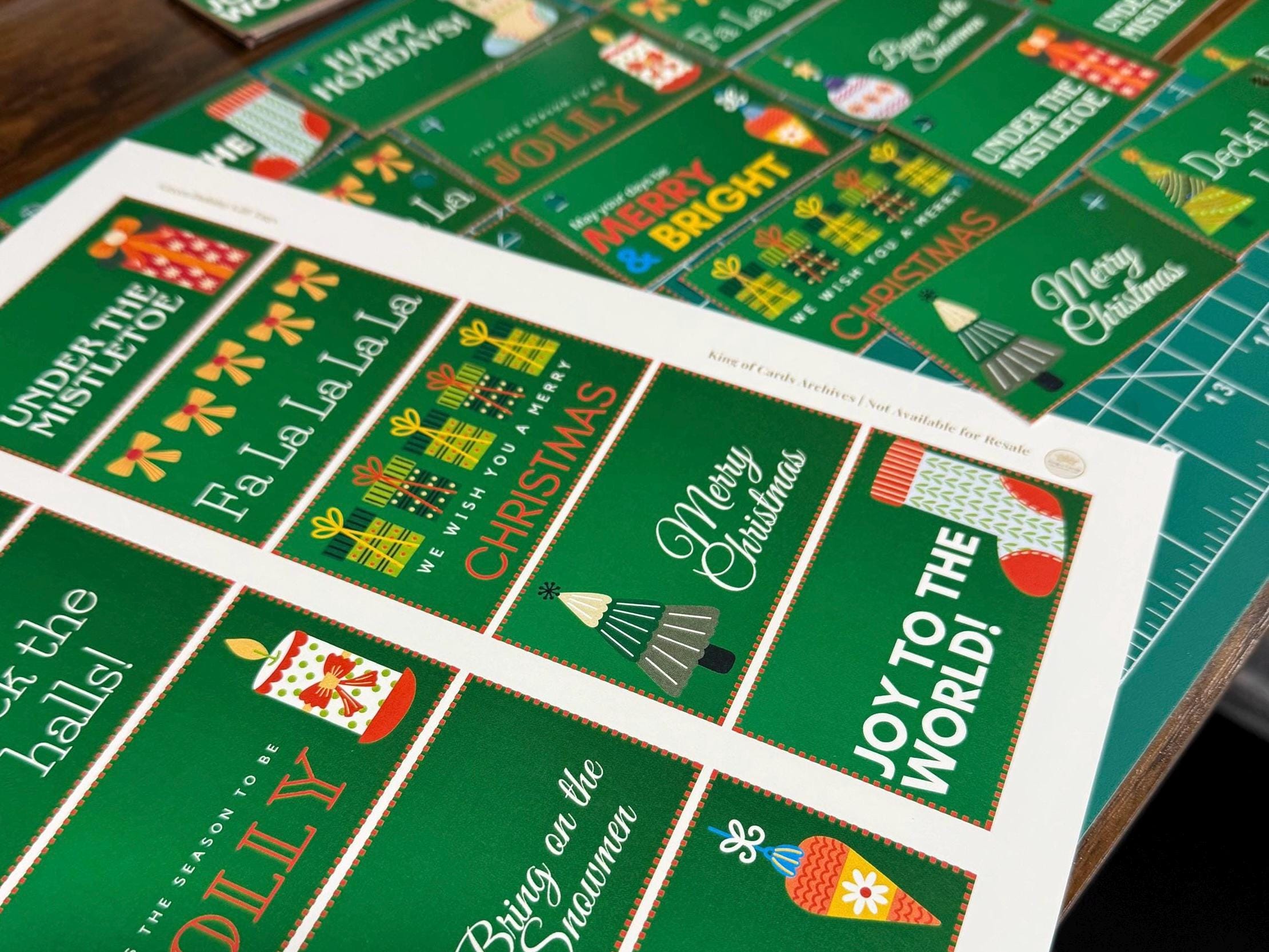 Green Printable Christmas Gift Tags | Digital Download PDF