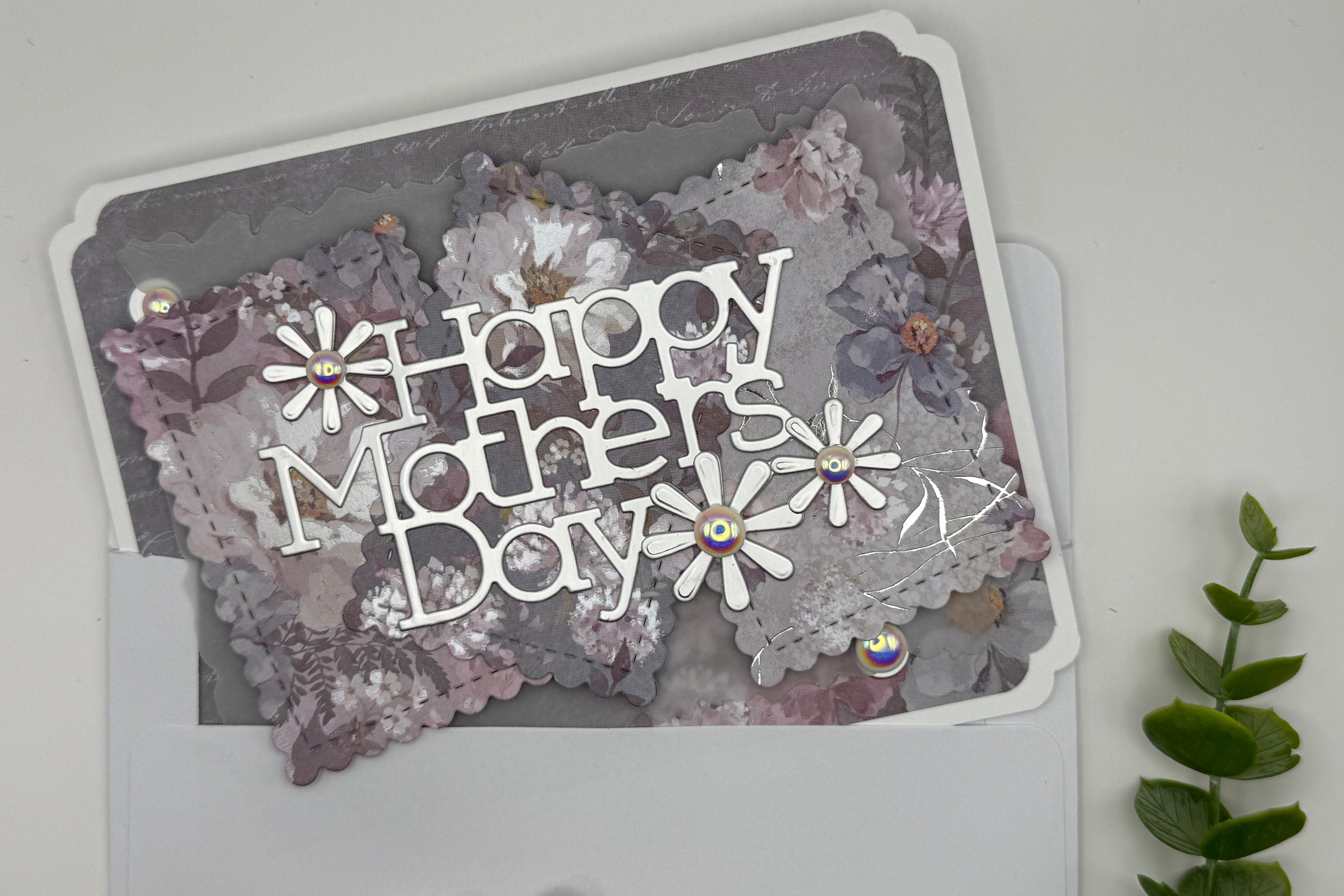 Lilac Mother’s Day Card – Handmade Floral Card for Mom