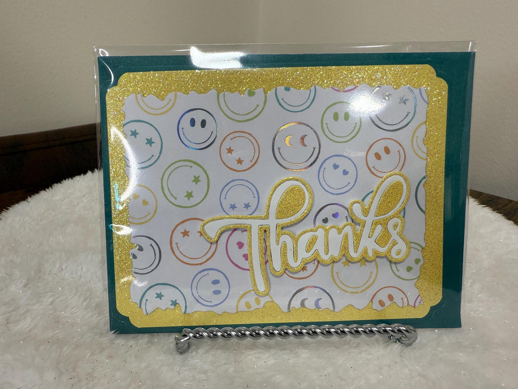 Handmade Glitter Thank You Card | For her