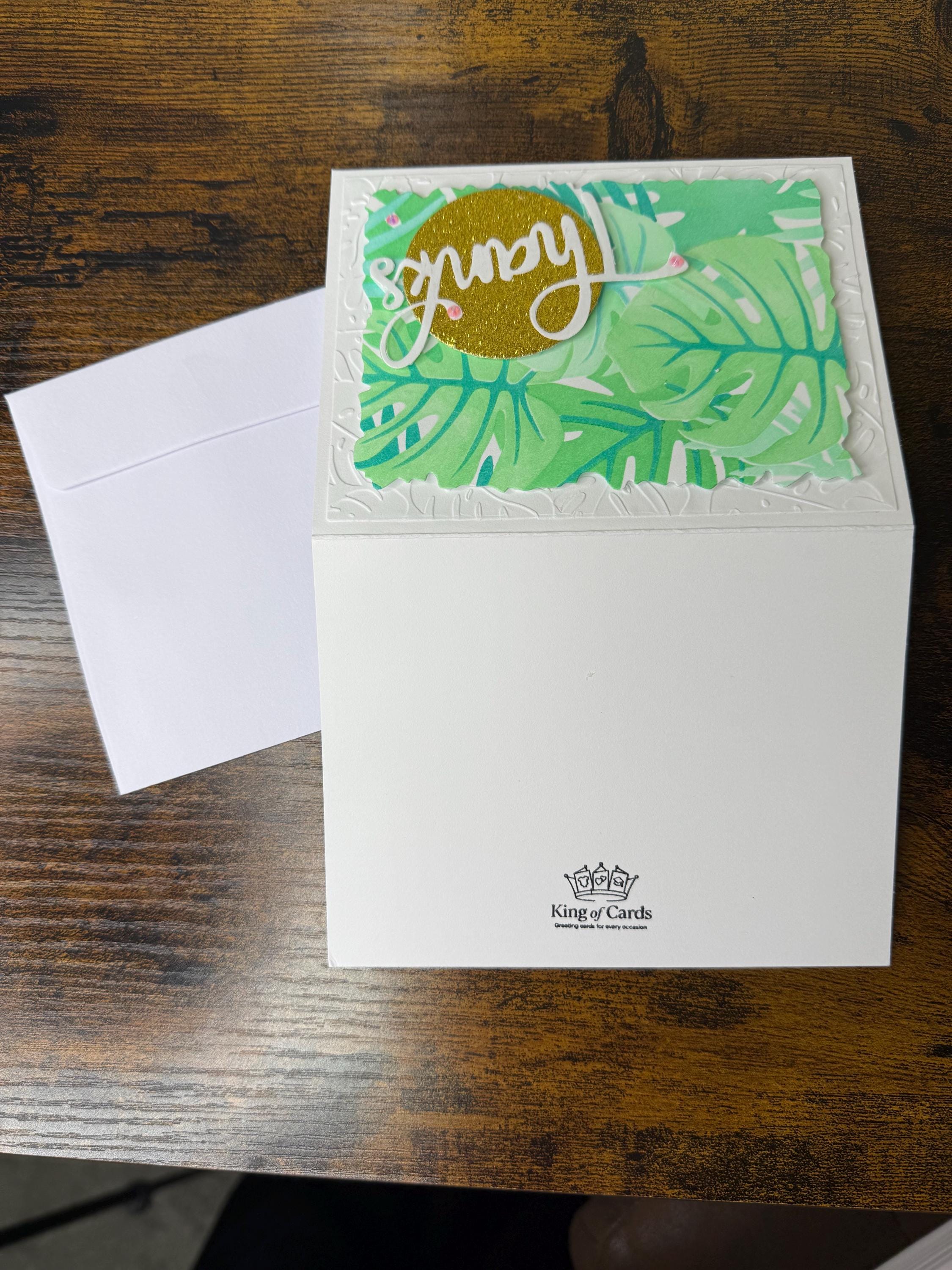Handmade White and Green Thank You Card!