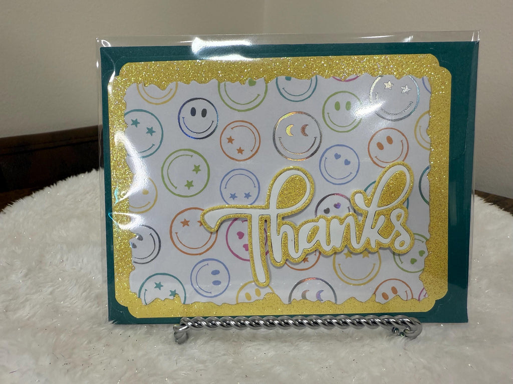 Handmade Glitter Thank You Card | For her
