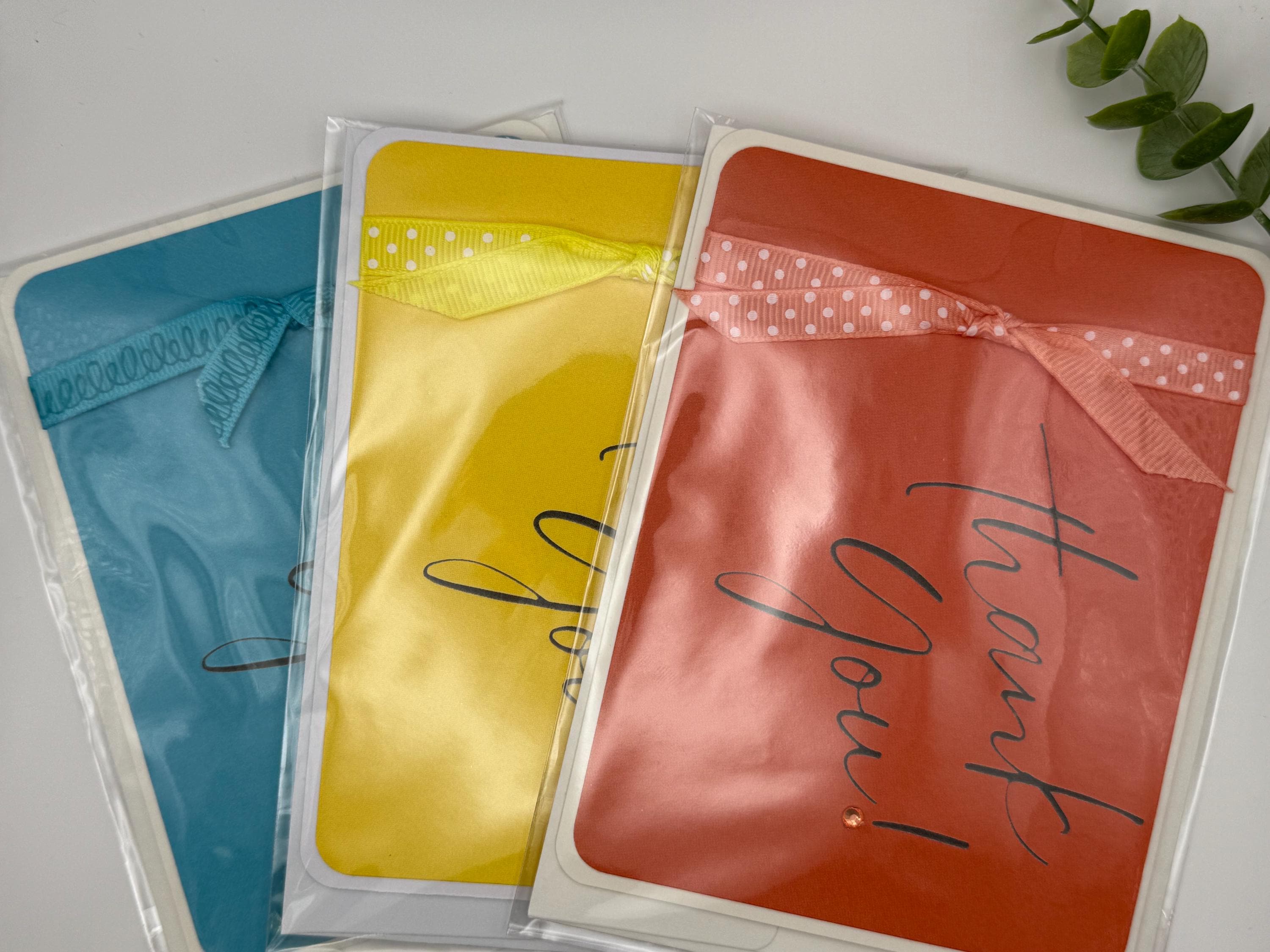 Handmade Thank You Cards | Primary Color Set of 3