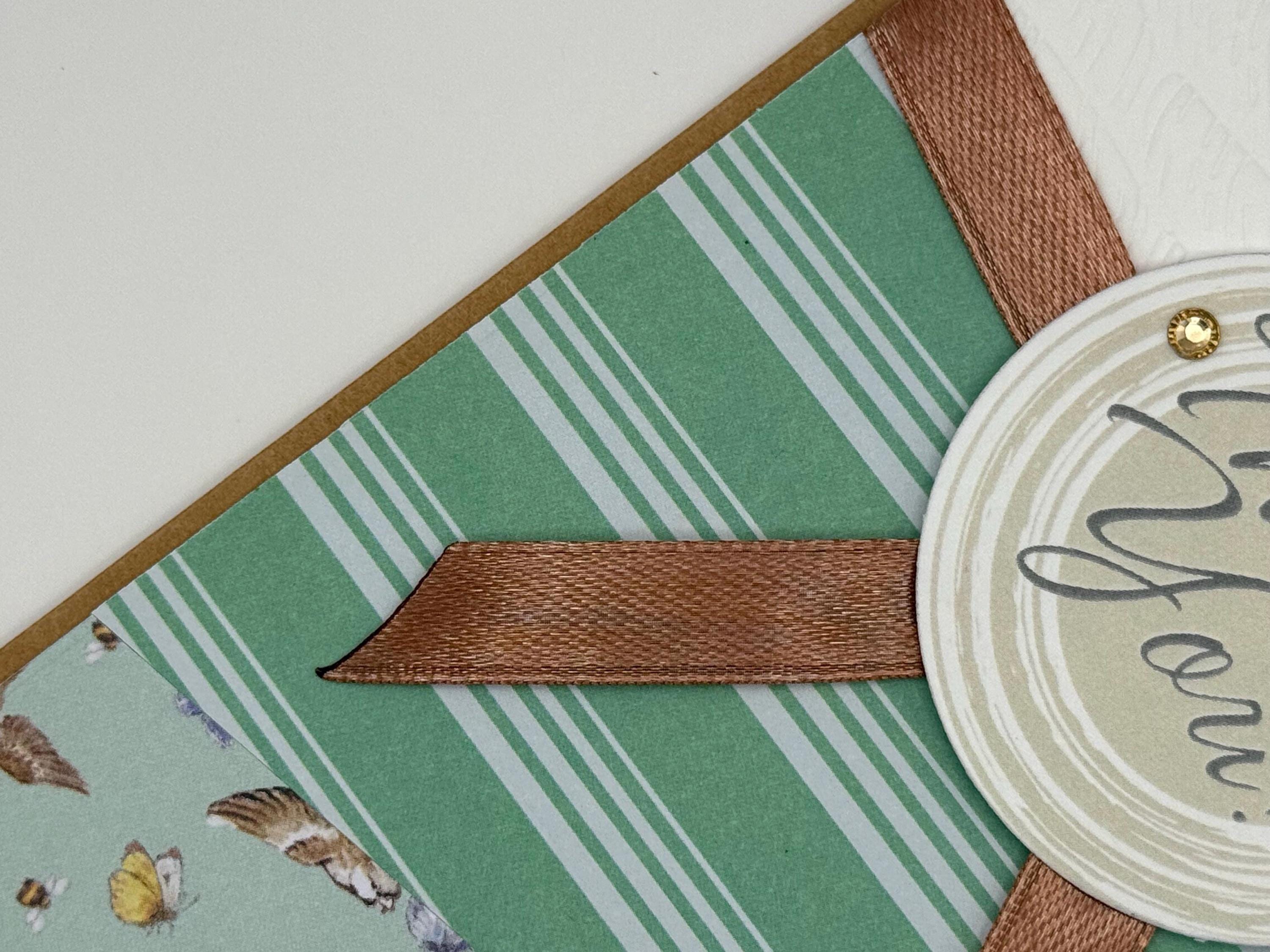 Thank You Card | Handmade with Bird Pattern