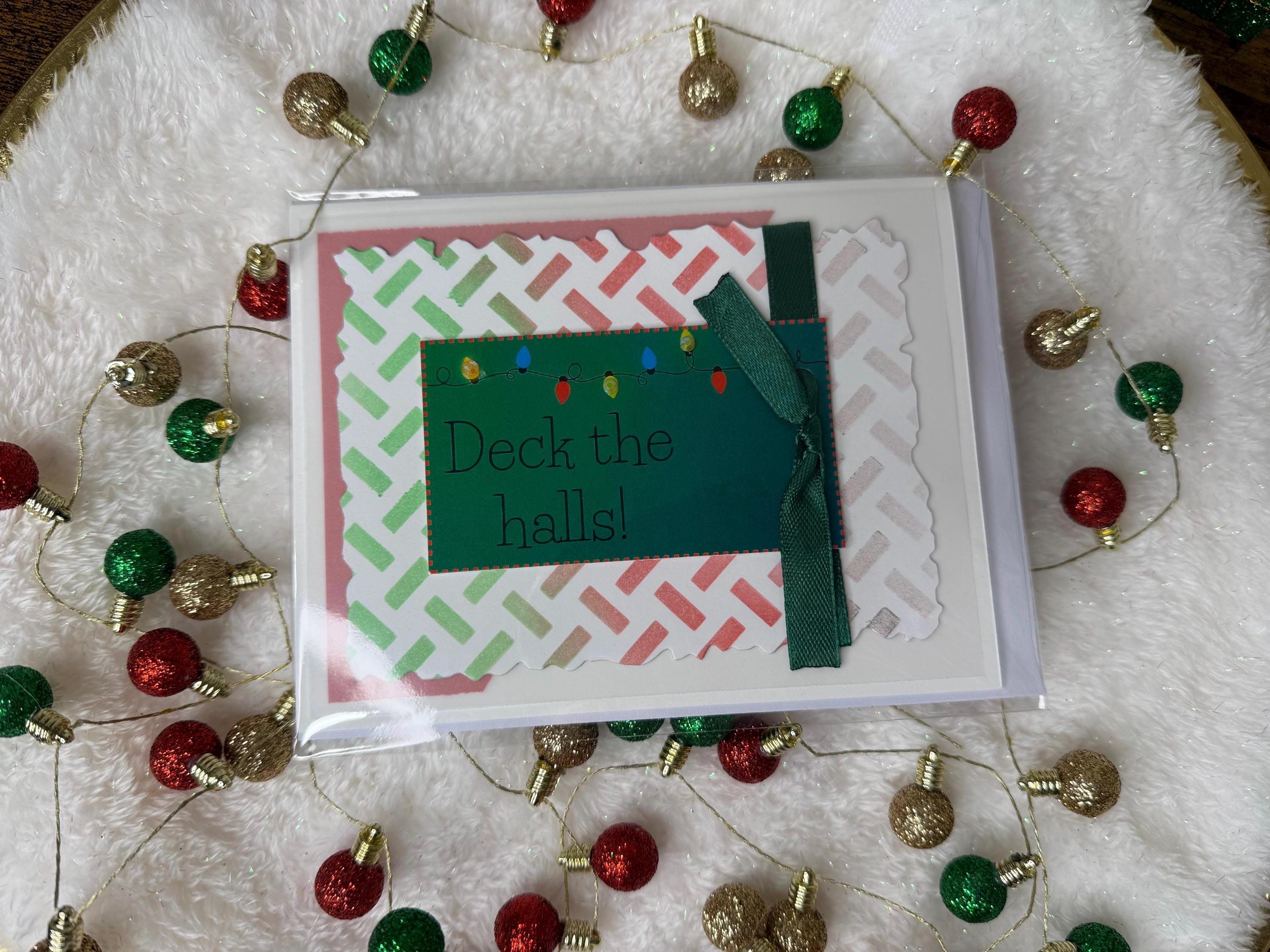 Handmade Traditional Christmas Colors Card Pack of 10