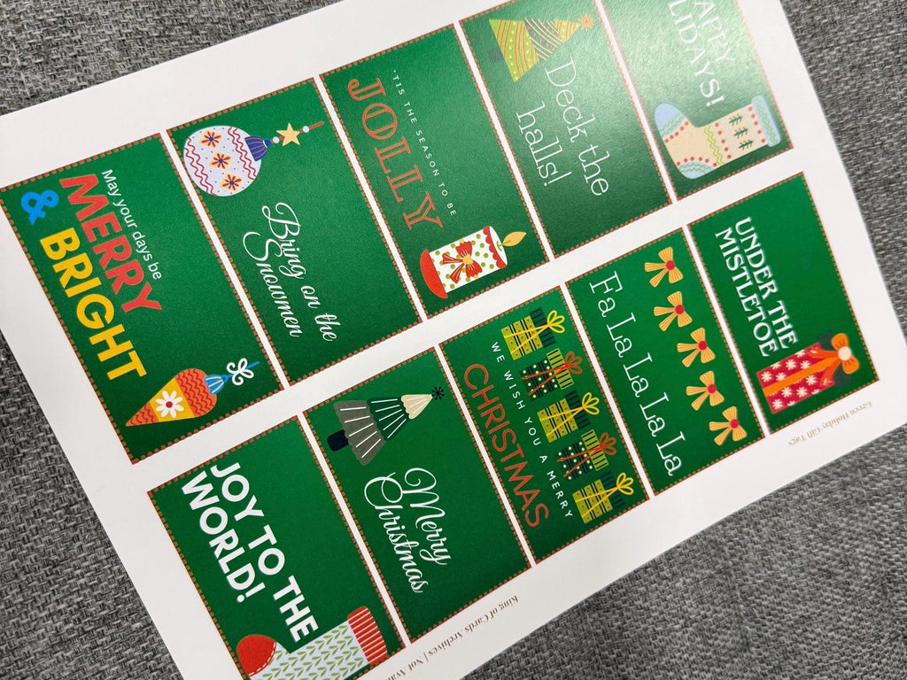 Green Printable Christmas Gift Tags | Digital Download PDF