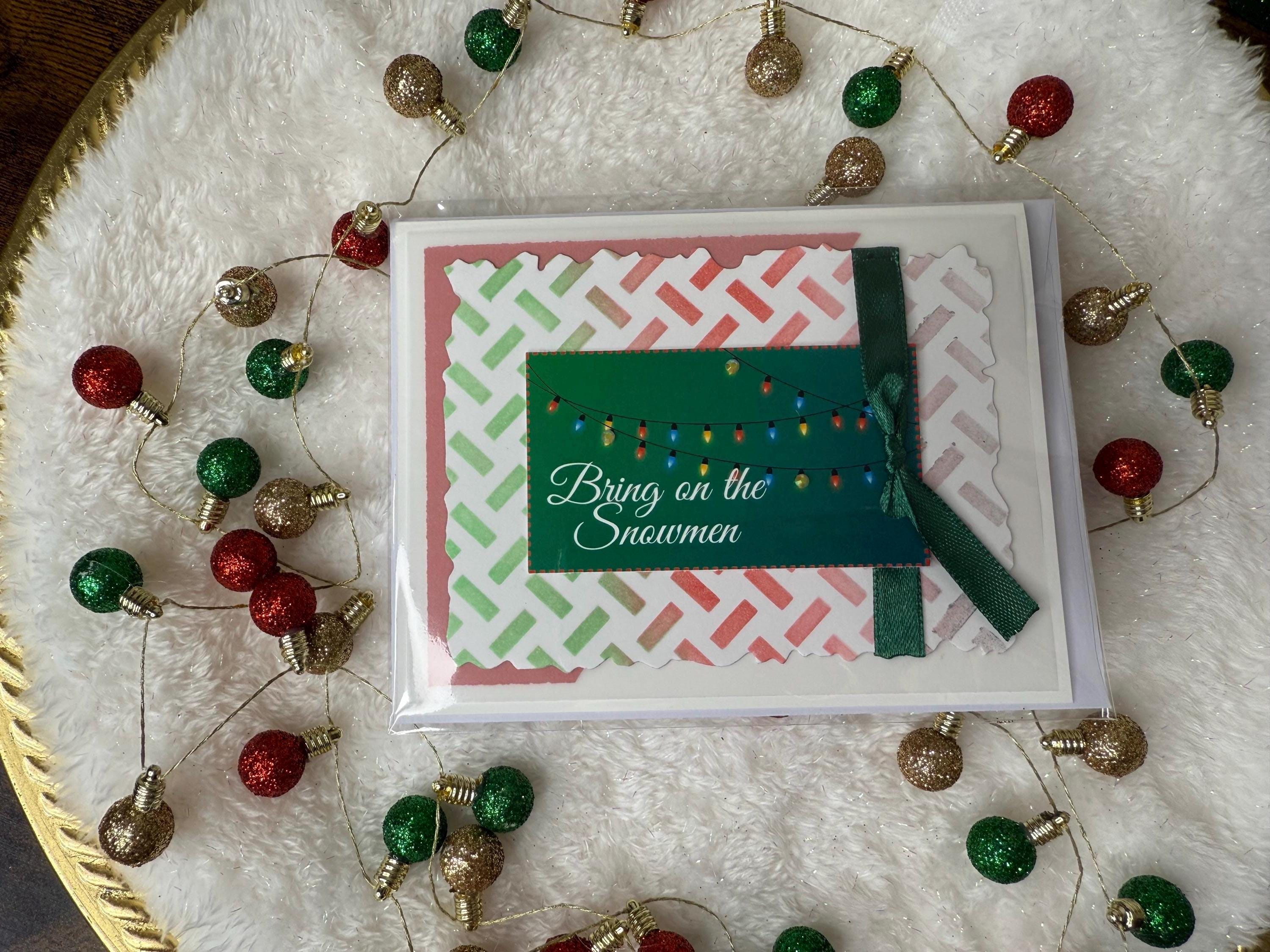 Handmade Traditional Christmas Colors Card Pack of 10