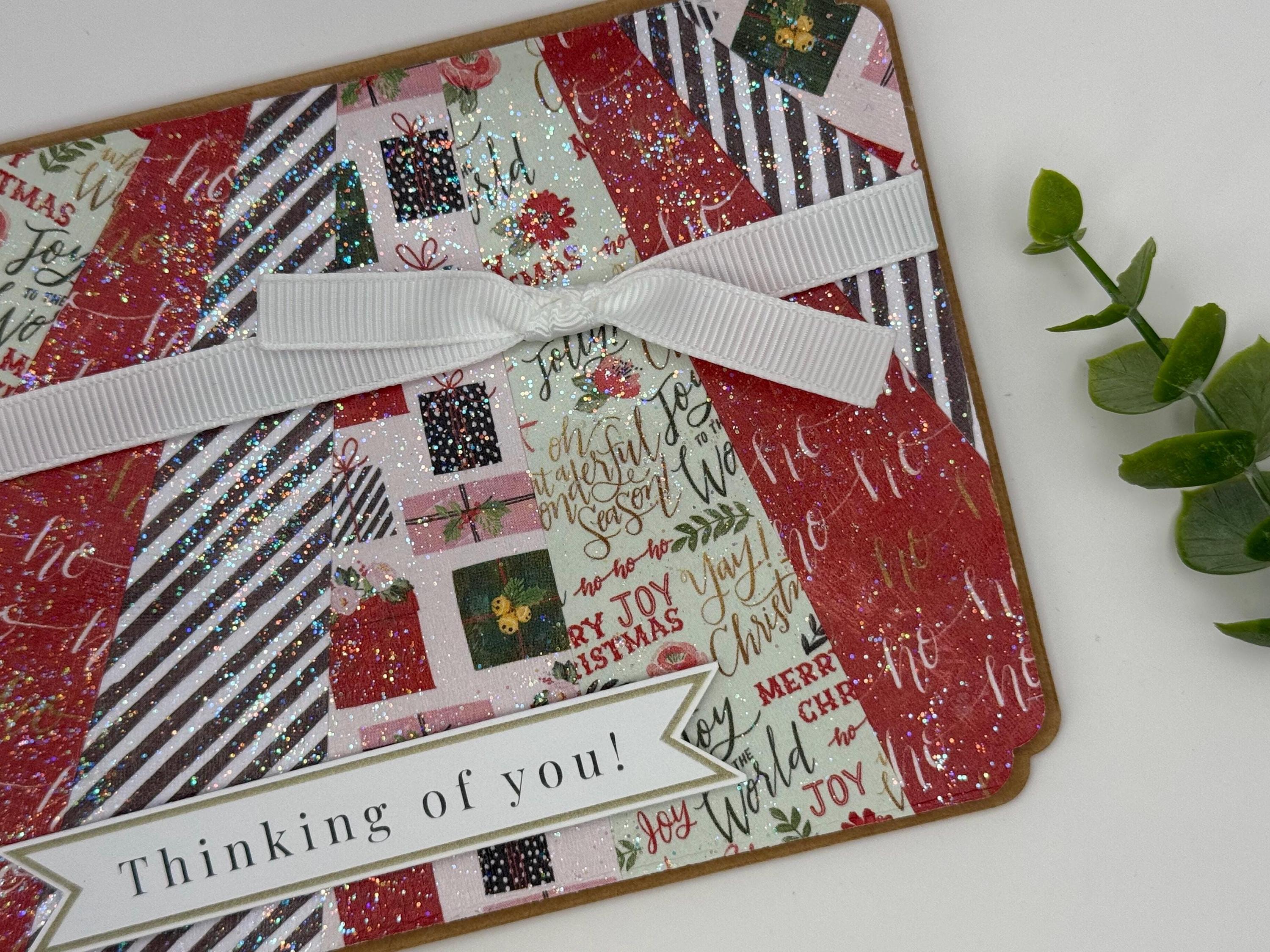 Thinking of You Christmas Card | Handmade Holiday Patchwork Card
