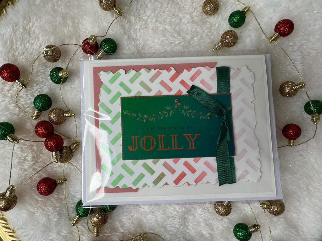 Handmade Traditional Christmas Colors Card Pack of 10