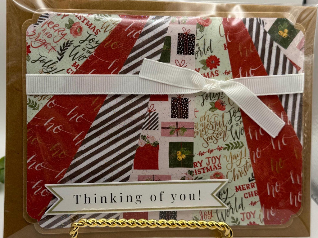 Thinking of You Christmas Card | Handmade Holiday Patchwork Card