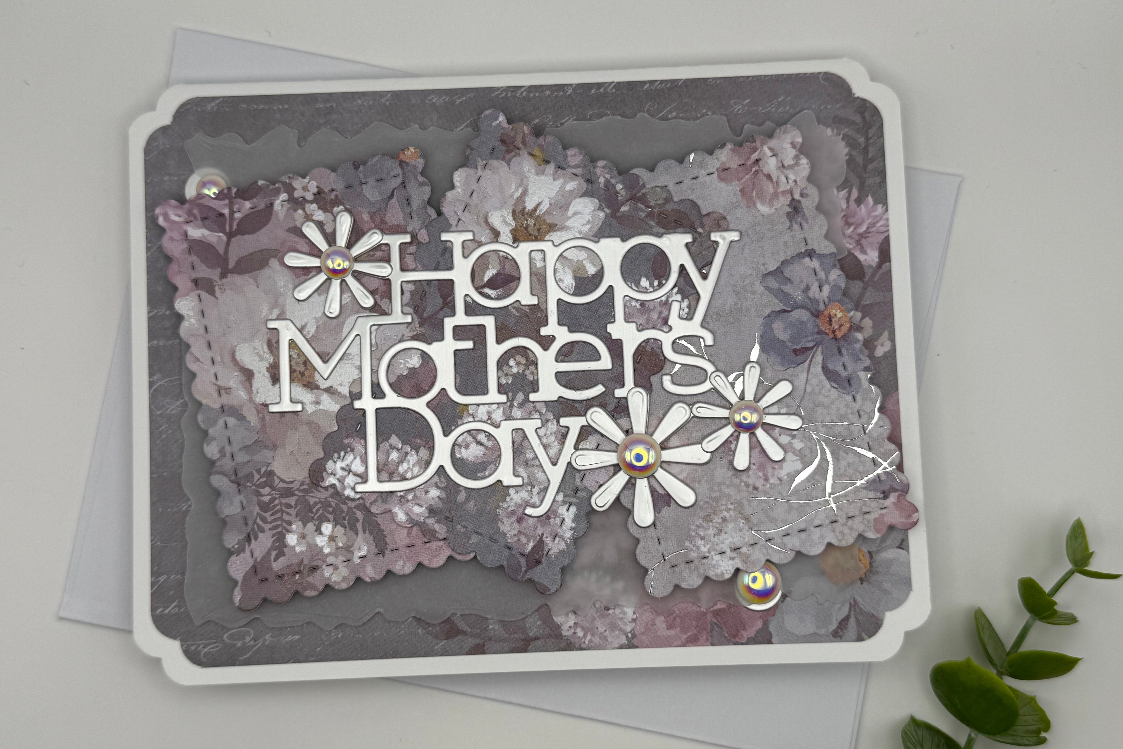 Lilac Mother’s Day Card – Handmade Floral Card for Mom