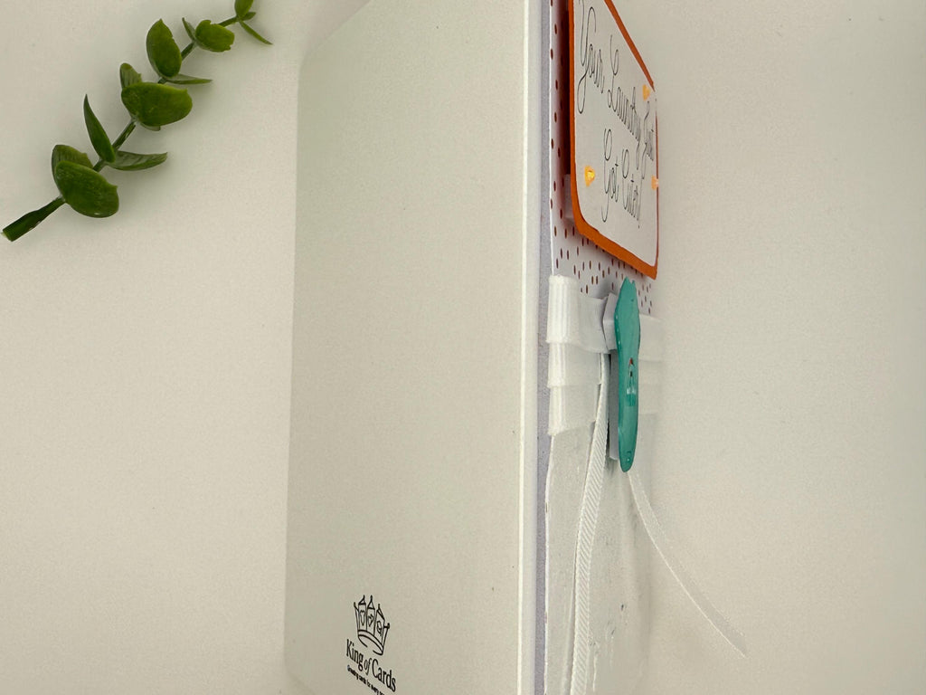 Handmade Baby Shower Greeting Card - "Your Laundry Just Got Cuter!"