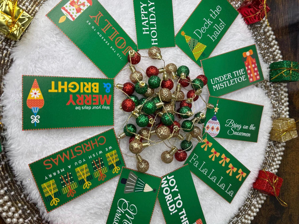 Green Printable Christmas Gift Tags | Digital Download PDF