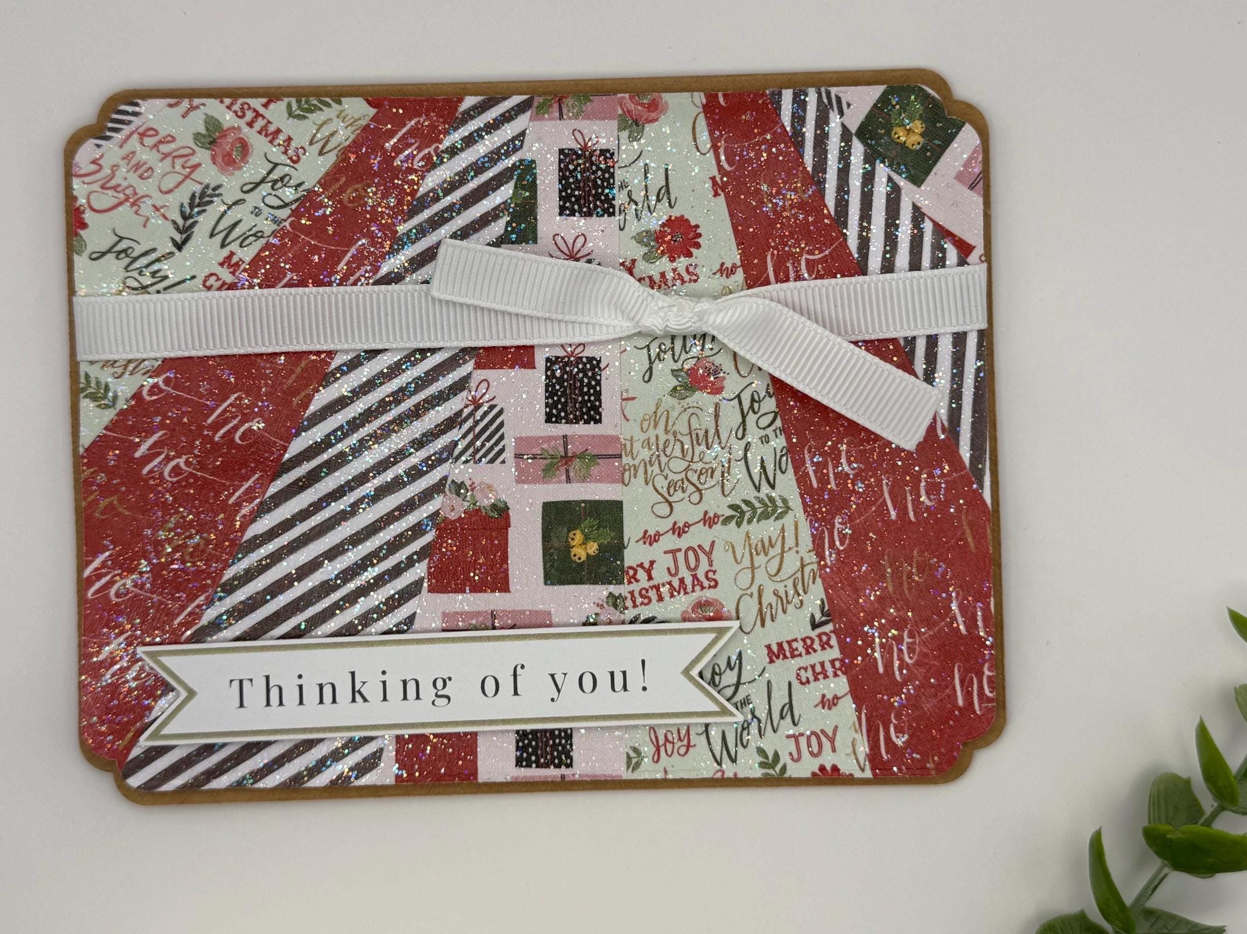 Thinking of You Christmas Card | Handmade Holiday Patchwork Card