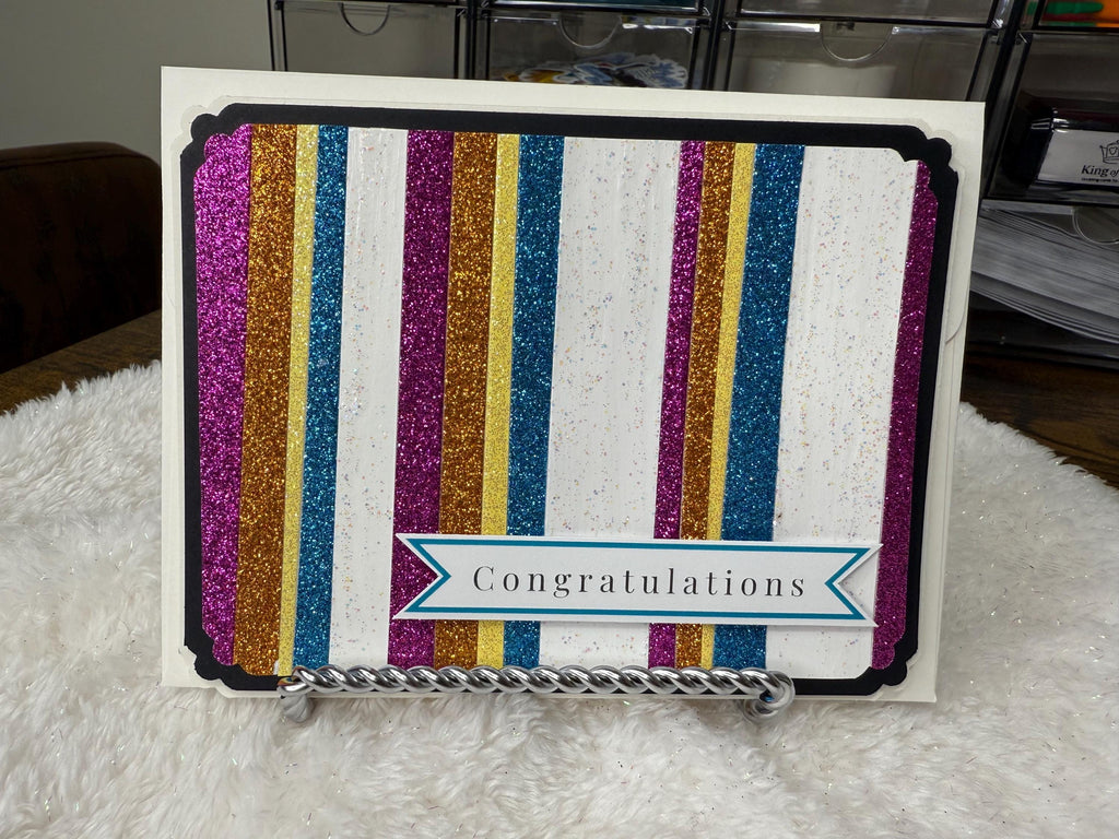 Glitter Congratulations Card | Handmade Sparkly Celebration Card