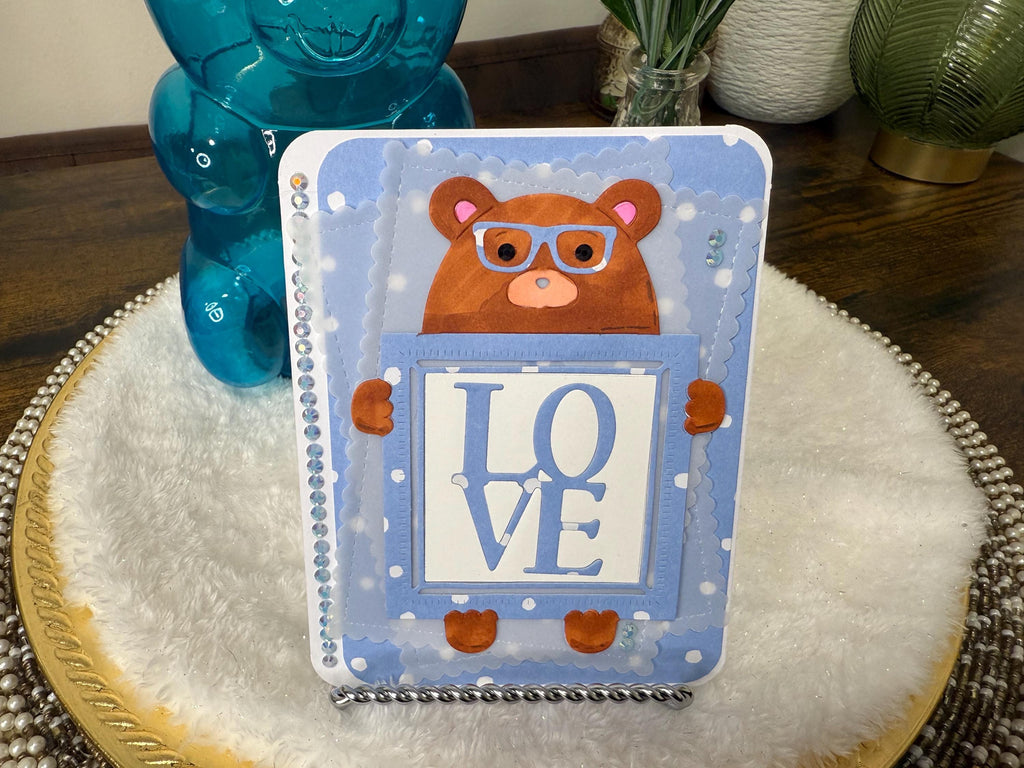 New Baby Boy Teddy Bear | Handmade Greeting Card