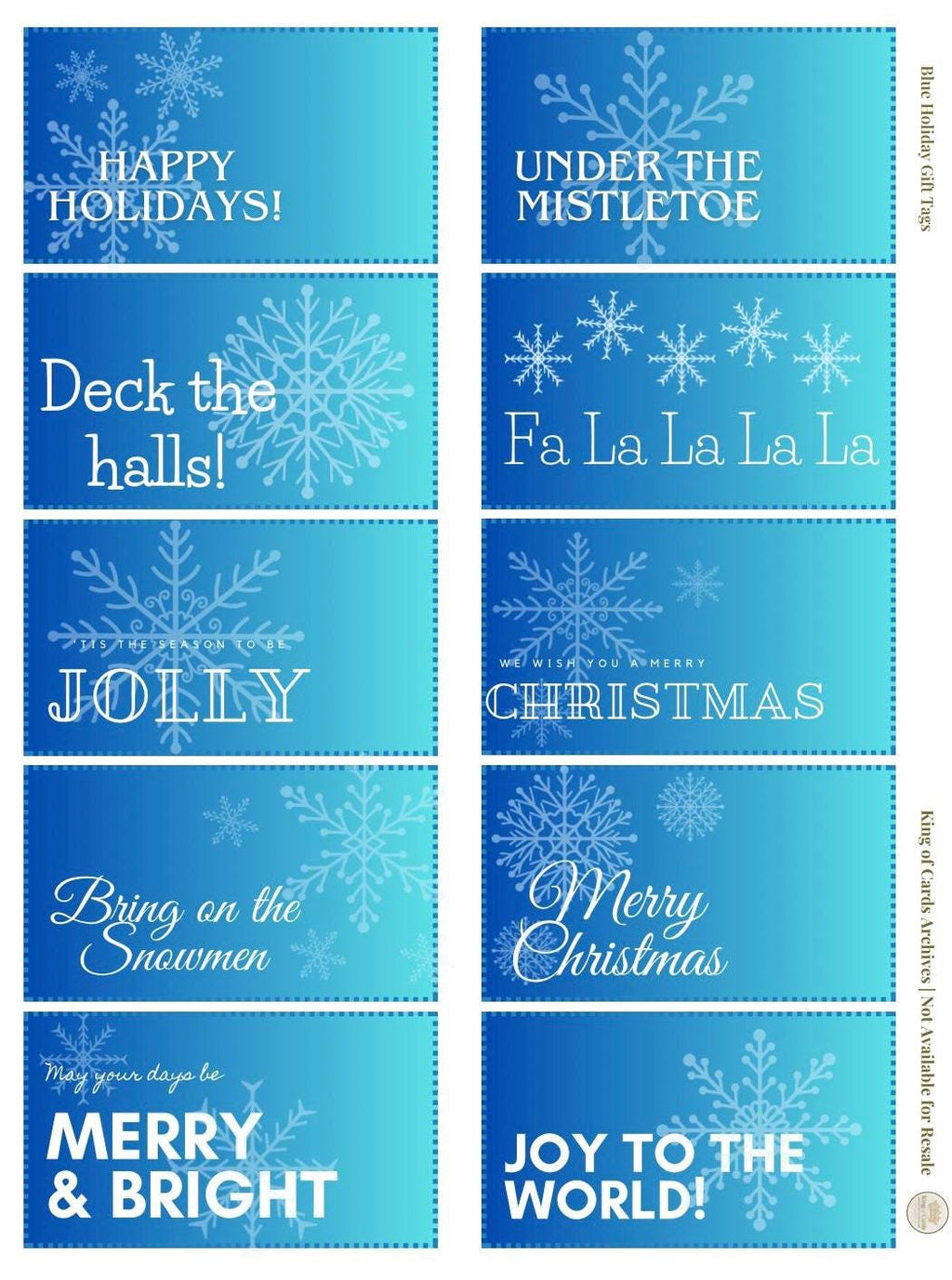 Blue Printable Winter Gift Tags | Digital Download PDF