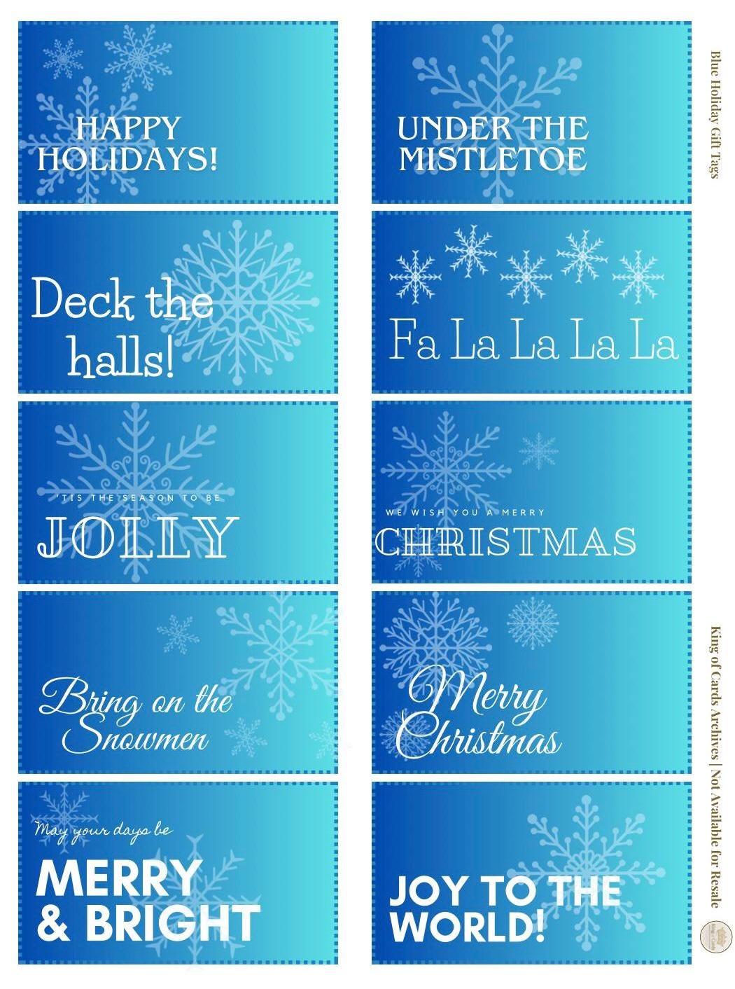 Blue Printable Winter Gift Tags | Digital Download PDF