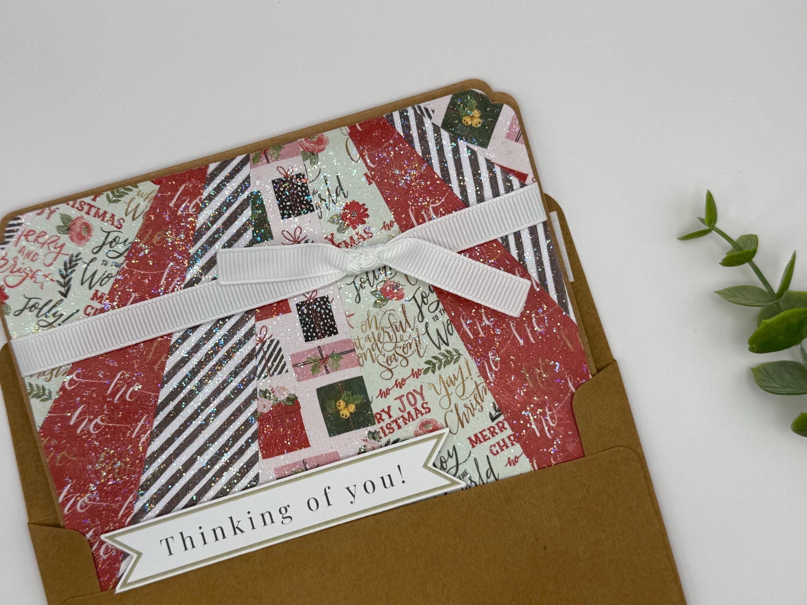 Thinking of You Christmas Card | Handmade Holiday Patchwork Card