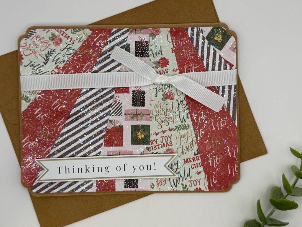 Thinking of You Christmas Card | Handmade Holiday Patchwork Card