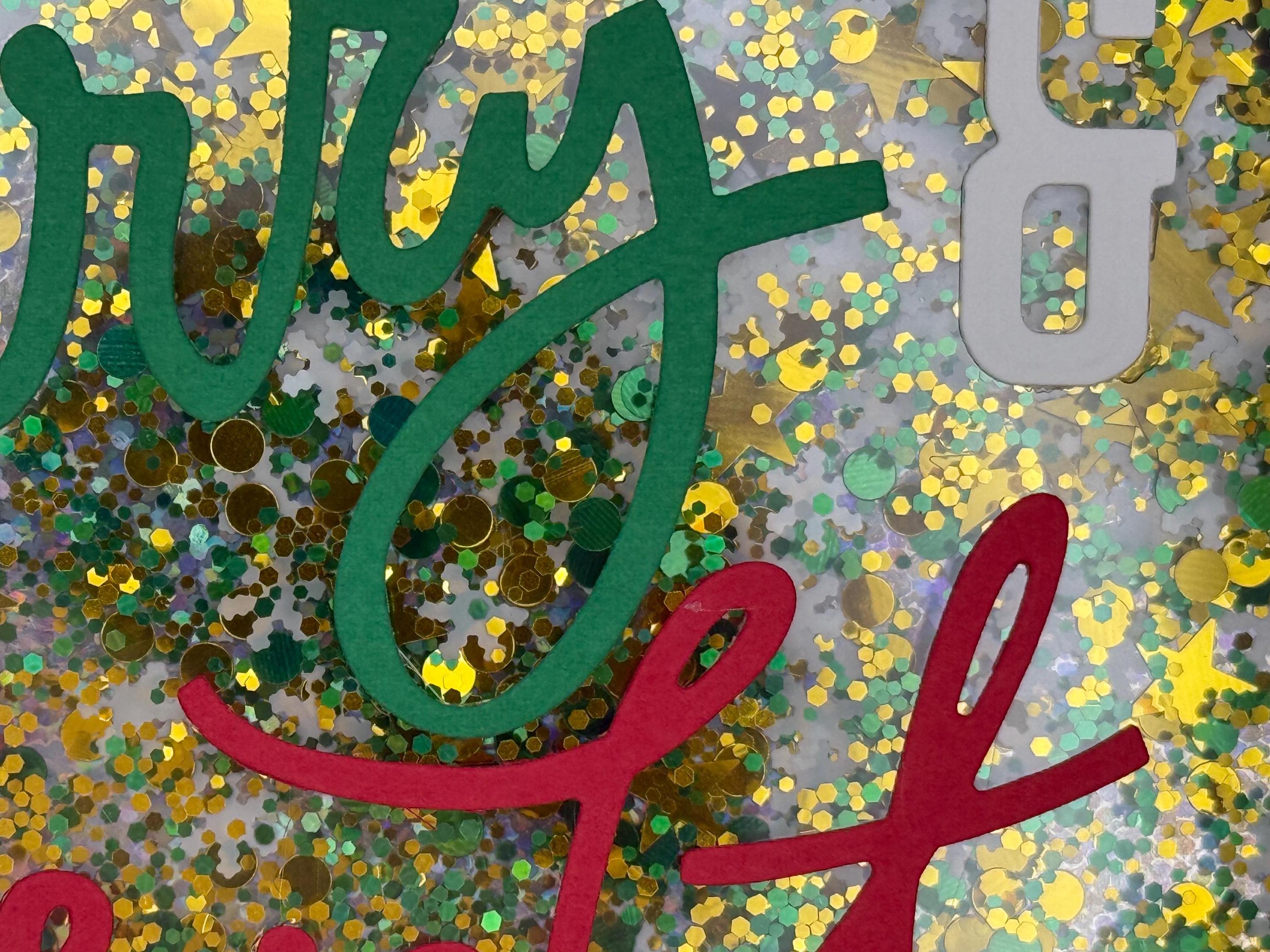 Merry & Bright Christmas Card | Handmade Shaker Holiday Card