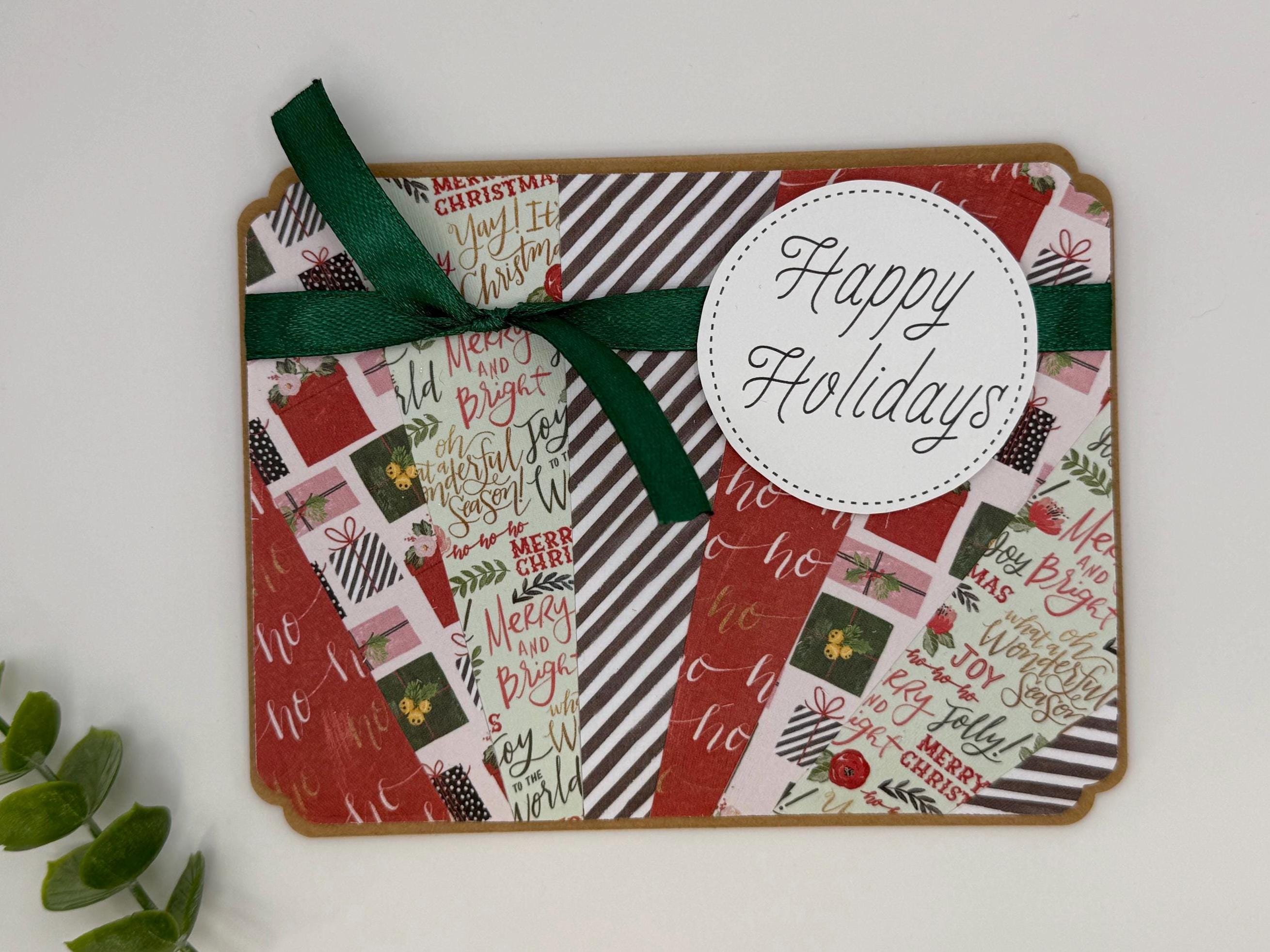 Happy Holidays Card | Handmade Patchwork Christmas Card