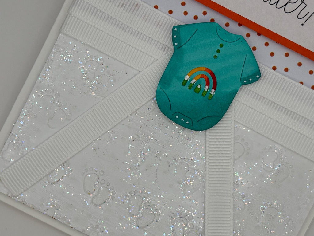 Handmade Baby Shower Greeting Card - "Your Laundry Just Got Cuter!"