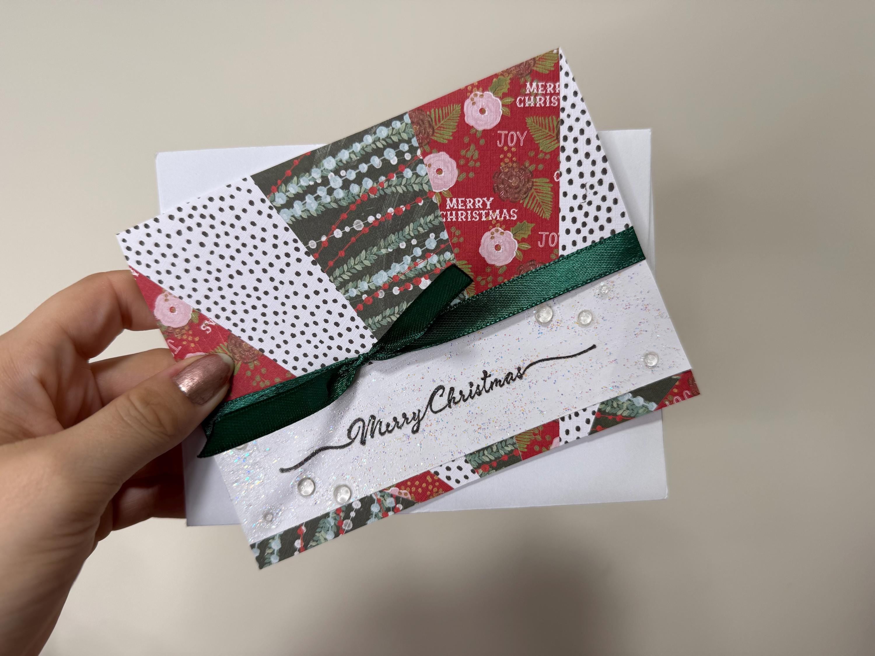 Handmade Merry Christmas Card | Classic Holiday Colors Greeting Card