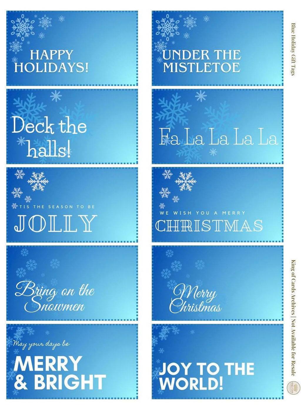 Blue Printable Winter Gift Tags | Digital Download PDF
