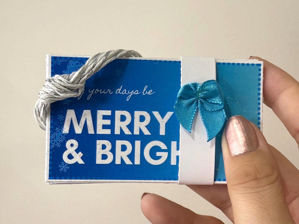 Blue Christmas Gift Tag 10 Pack | 5 Styles of Handmade Holiday Labels