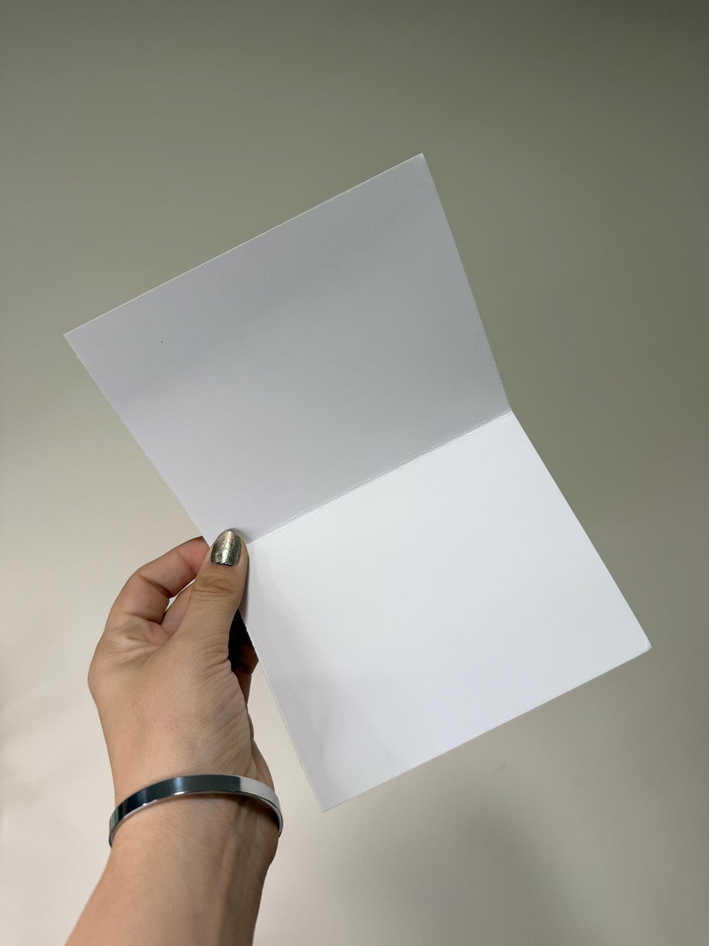 Handmade White and Green Thank You Card!