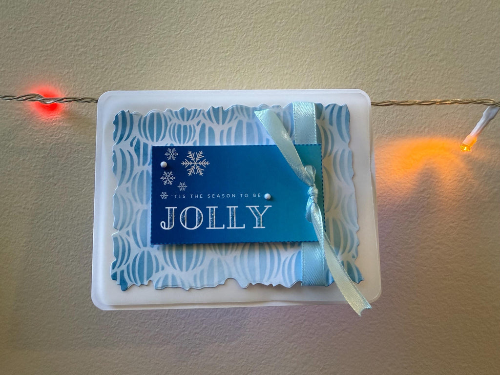 Blue and White Christmas Card Pack of 10 | Winter Holiday Cards