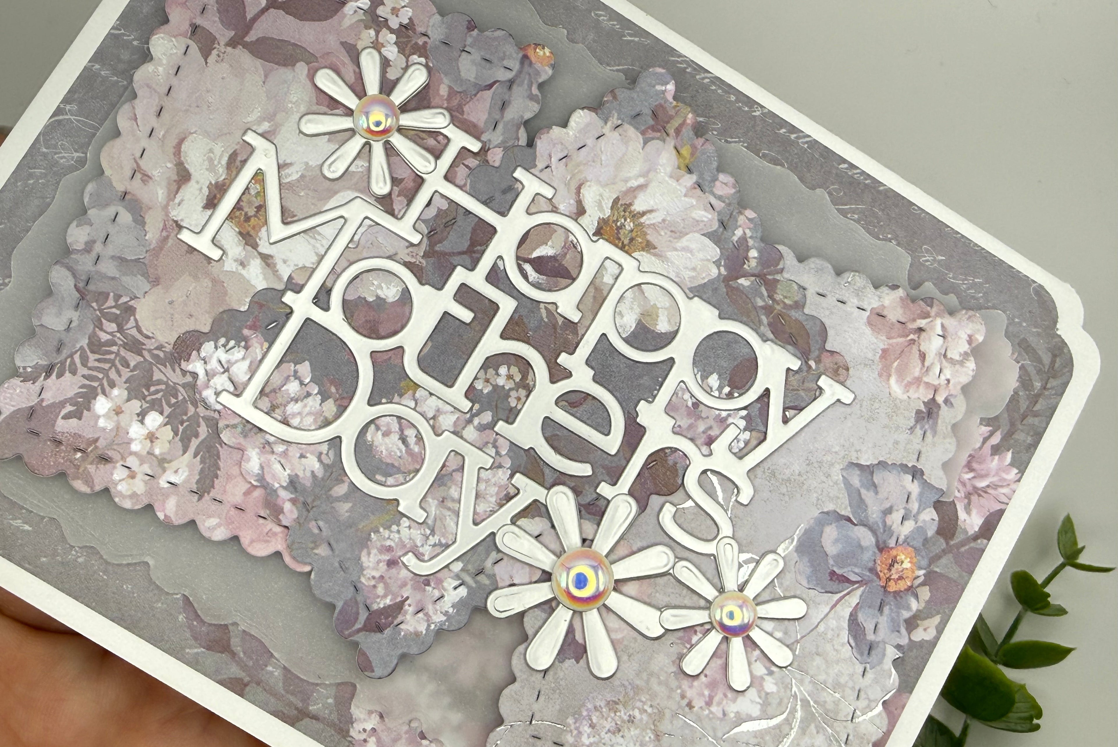 Lilac Mother’s Day Card – Handmade Floral Card for Mom