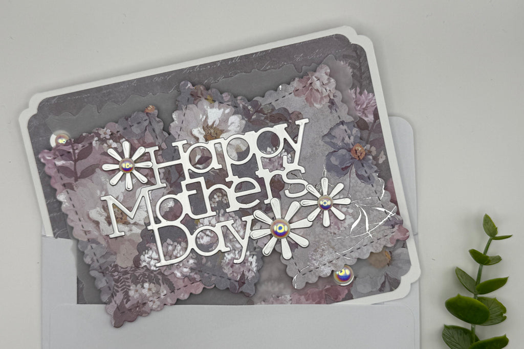 Lilac Mother’s Day Card – Handmade Floral Card for Mom