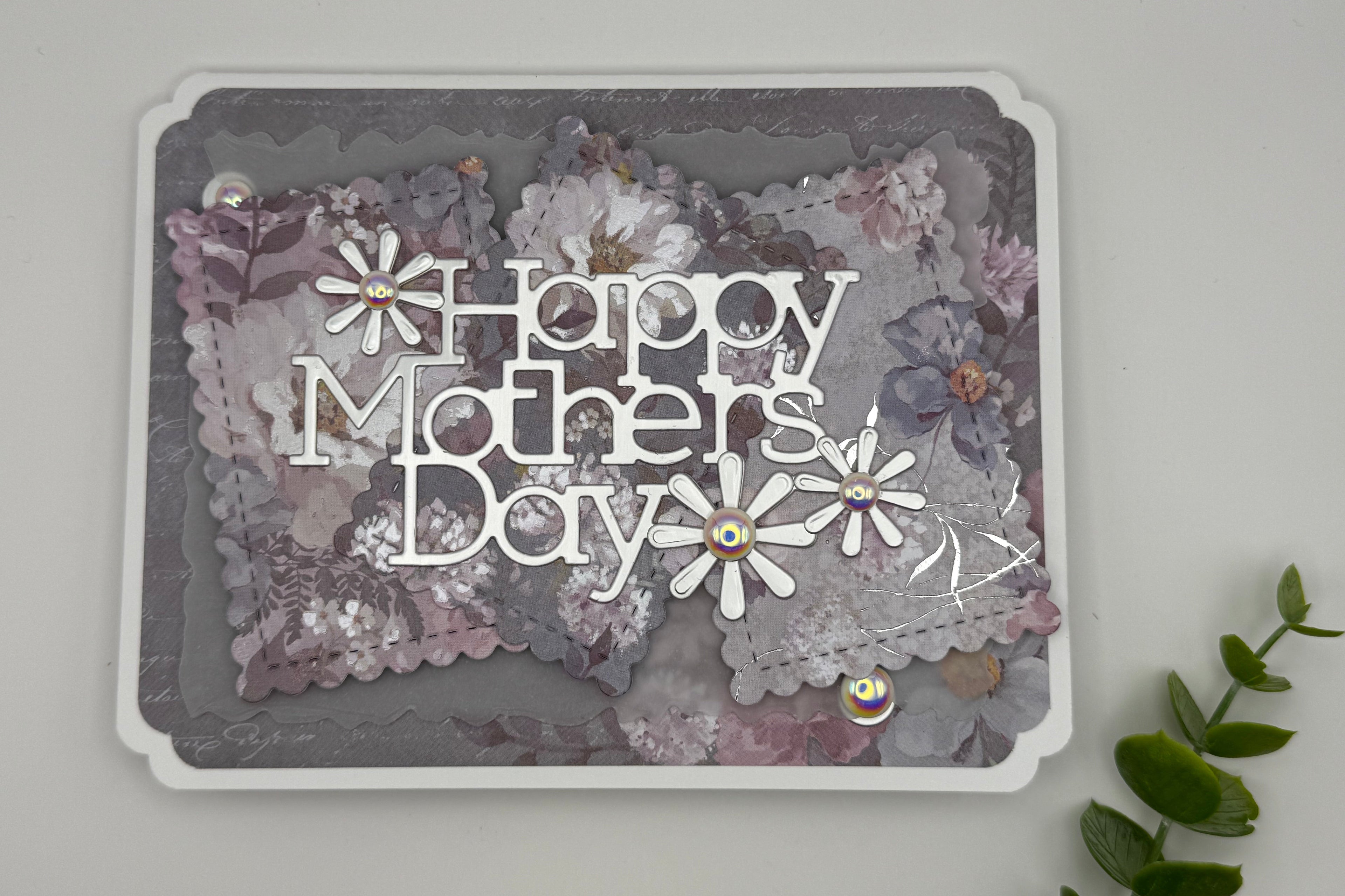 Lilac Mother’s Day Card – Handmade Floral Card for Mom