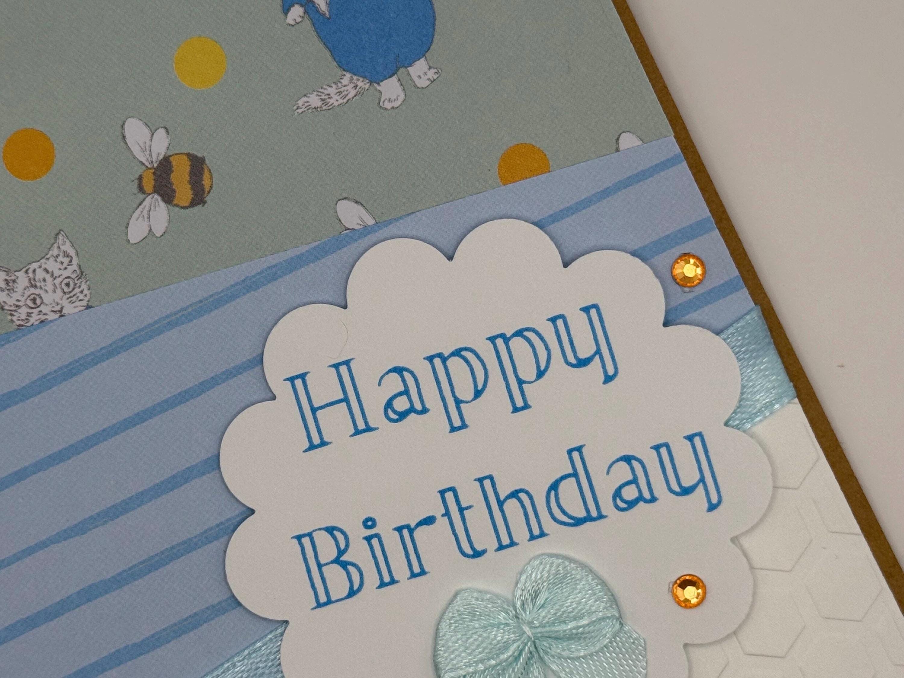 Handmade Happy Birthday Card | Whimsical Animal & Bee Note