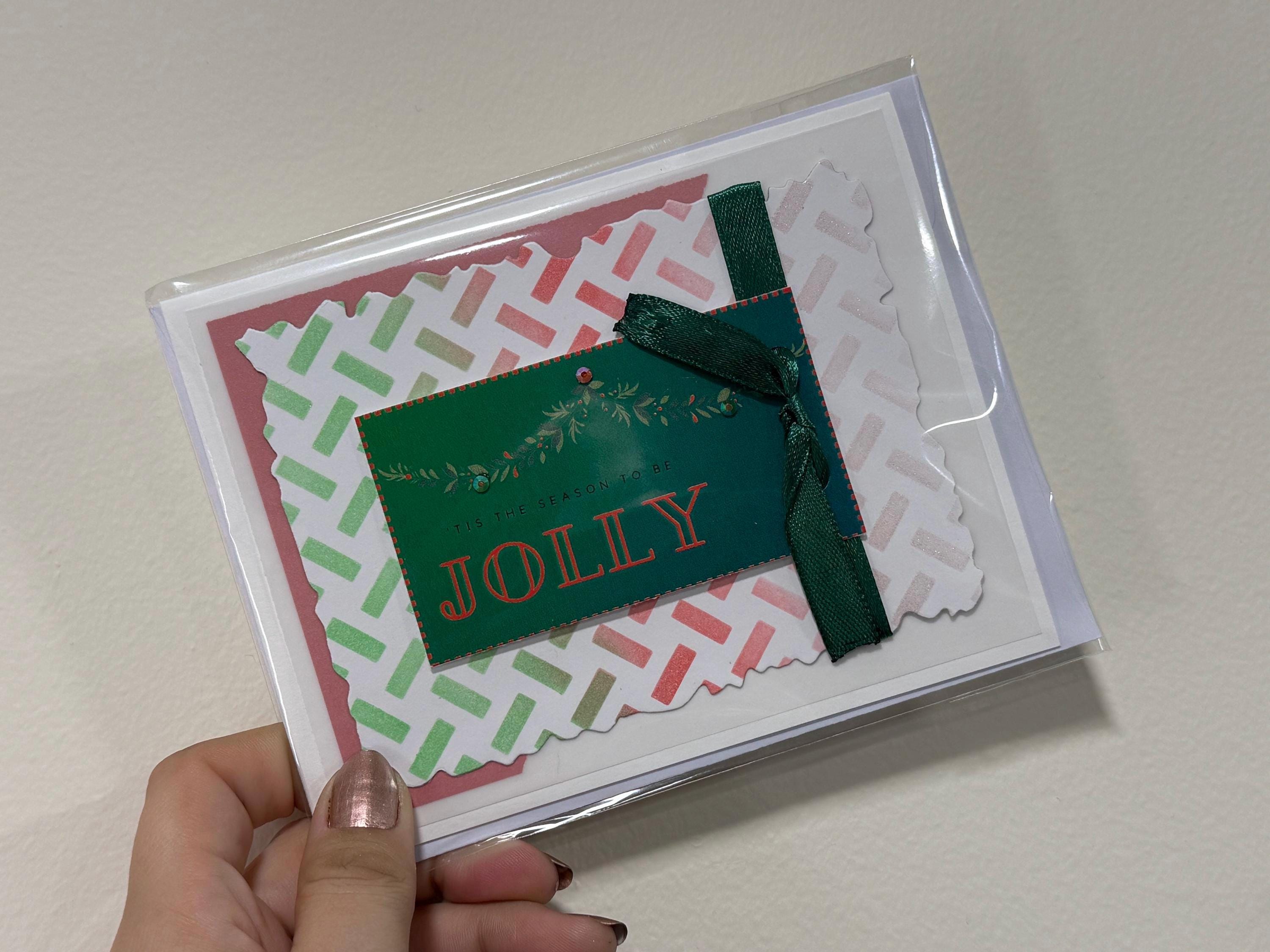 Handmade Traditional Christmas Colors Card Pack of 10