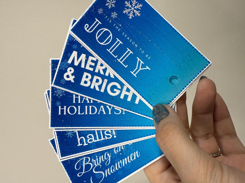 Blue Christmas Gift Tag 10 Pack | 5 Styles of Handmade Holiday Labels