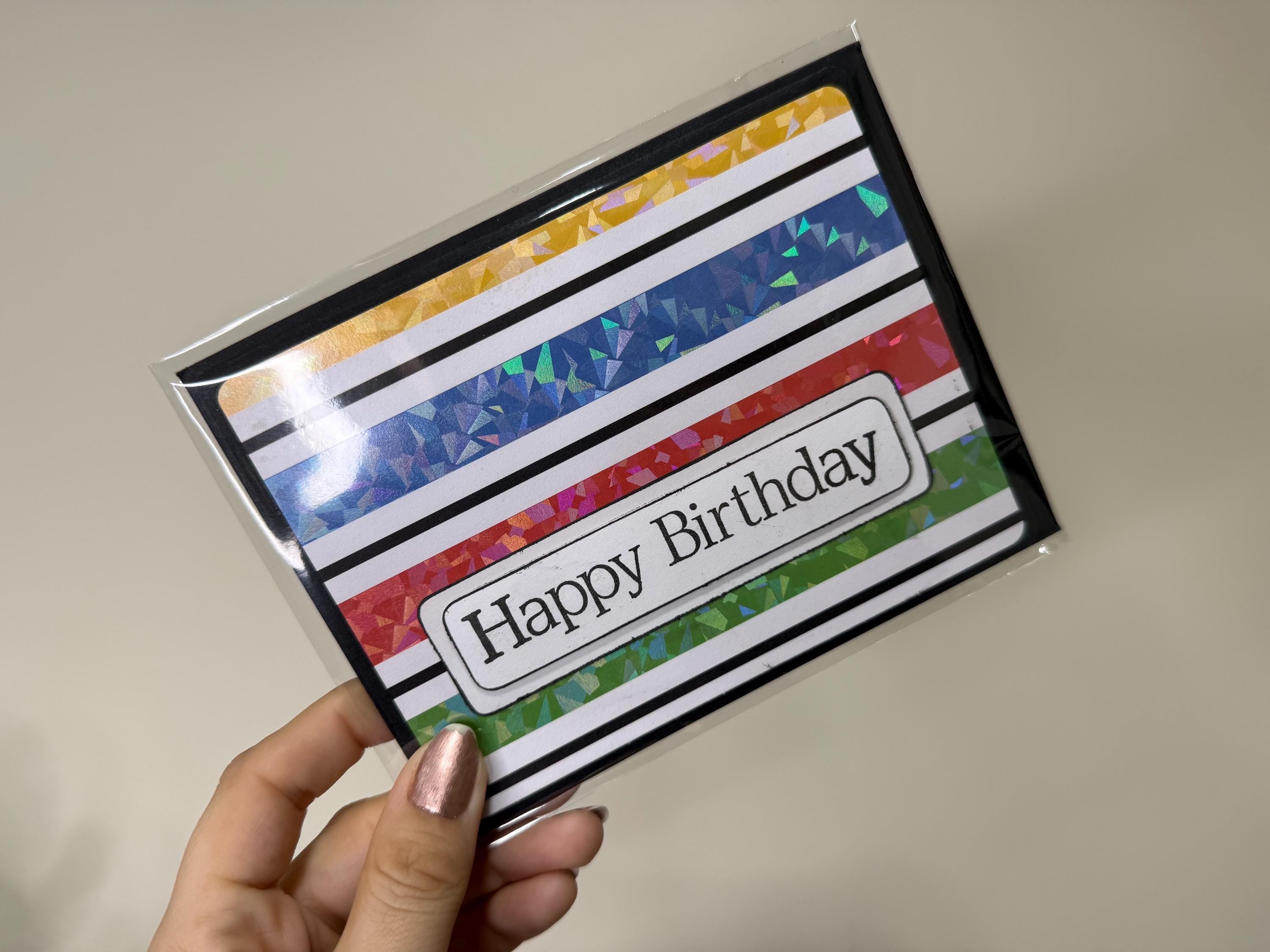 Holographic Happy Birthday Card | Handmade for Him Card