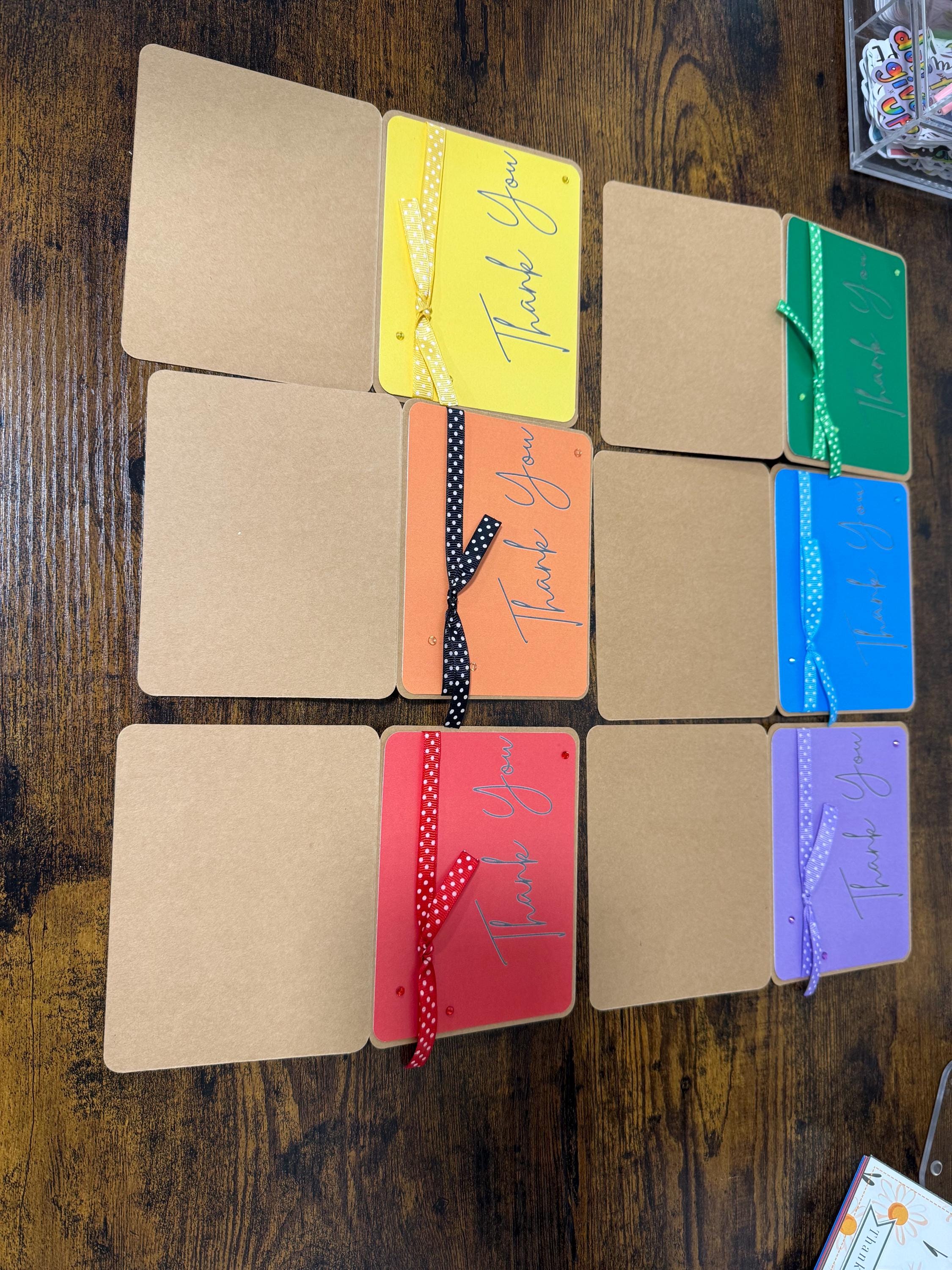 Rainbow Thank You Card Set | 6 Handmade Designs in Vibrant Colors