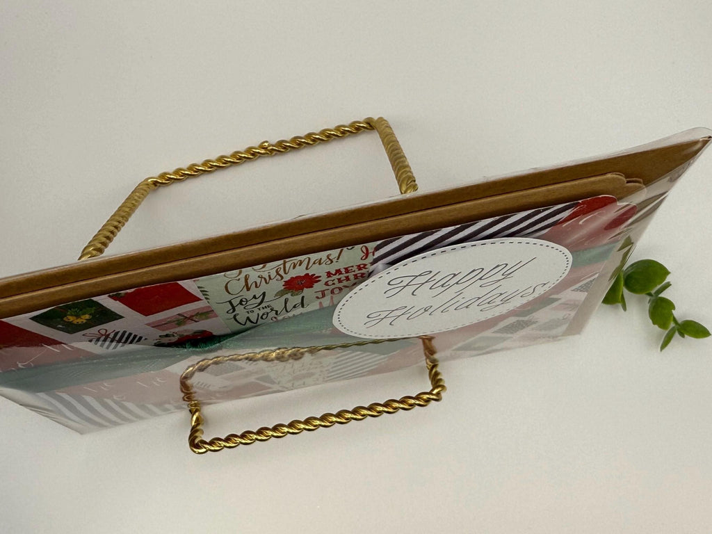 Handmade Happy Holidays Card | Rustic Patchwork Christmas Card