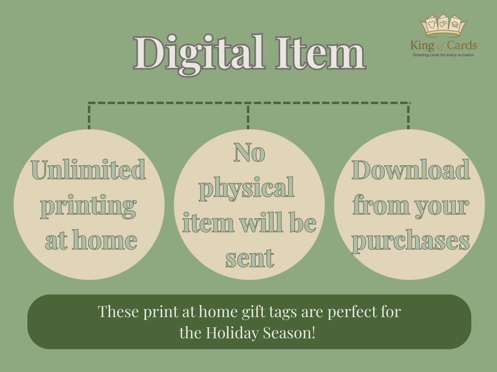 Green Printable Christmas Gift Tags | Digital Download PDF