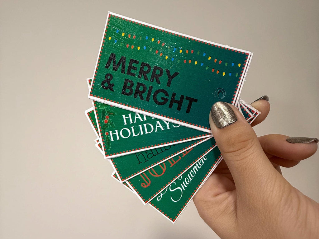 Green Christmas Gift Tag 10 Pack | 5 Styles of Handmade Holiday Labels
