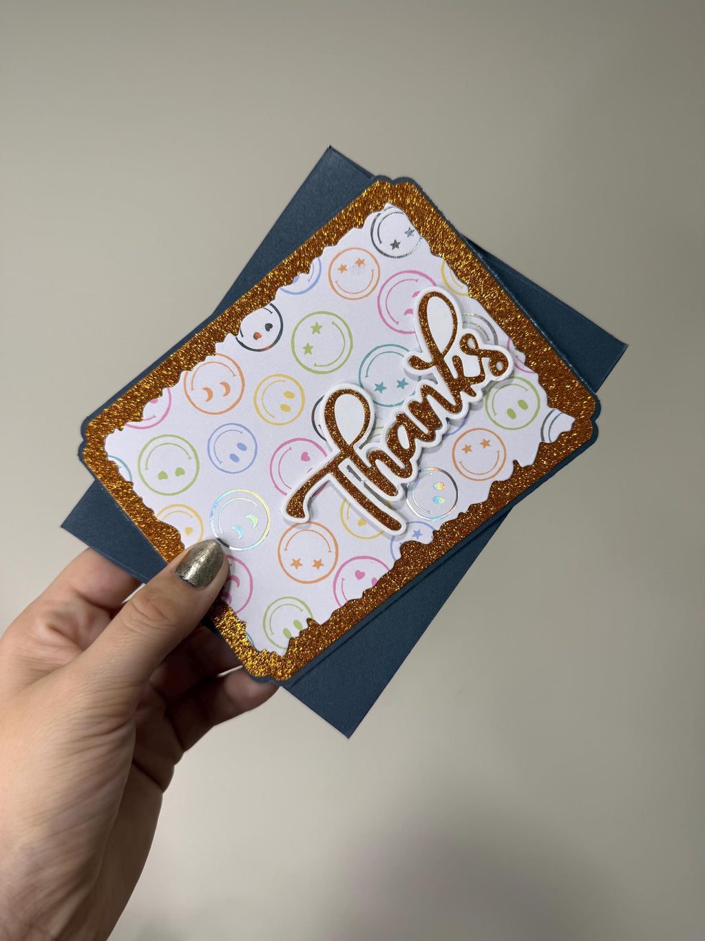 Handmade Glitter Thank You Card – For Him