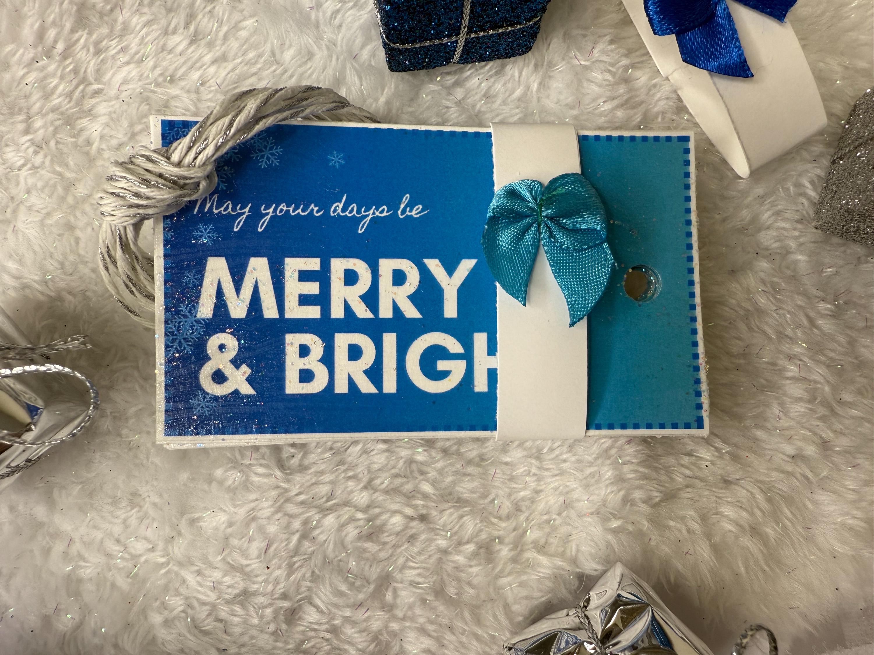 Blue Christmas Gift Tag 10 Pack | 5 Styles of Handmade Holiday Labels