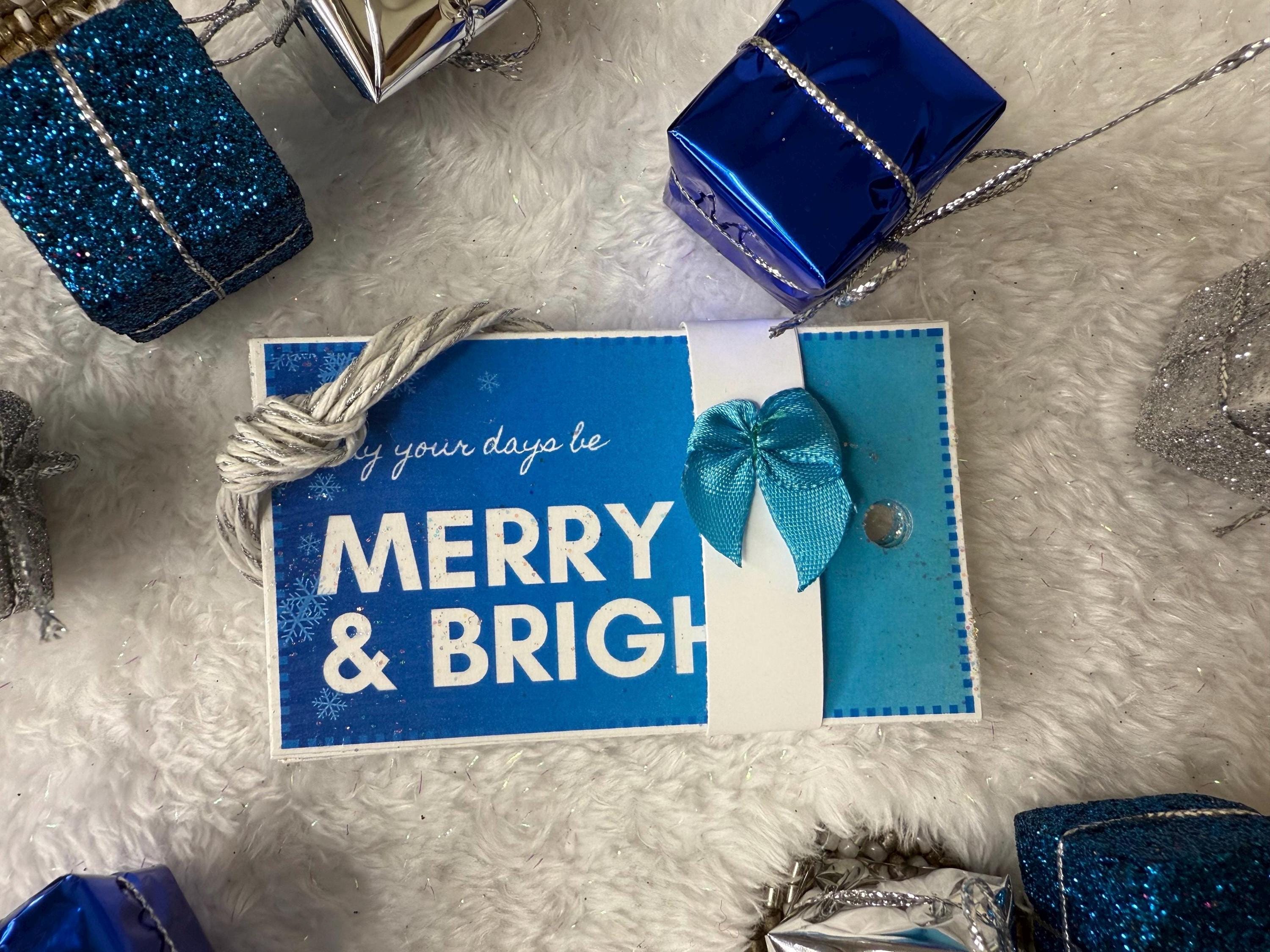 Blue Christmas Gift Tag 10 Pack | 5 Styles of Handmade Holiday Labels