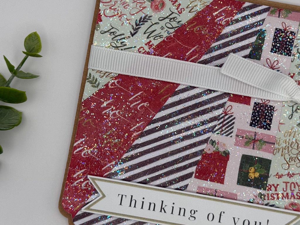 Thinking of You Christmas Card | Handmade Holiday Patchwork Card